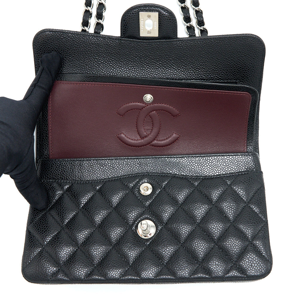 Chanel Small Classic Flap Bag Caviar Black (Microchip)