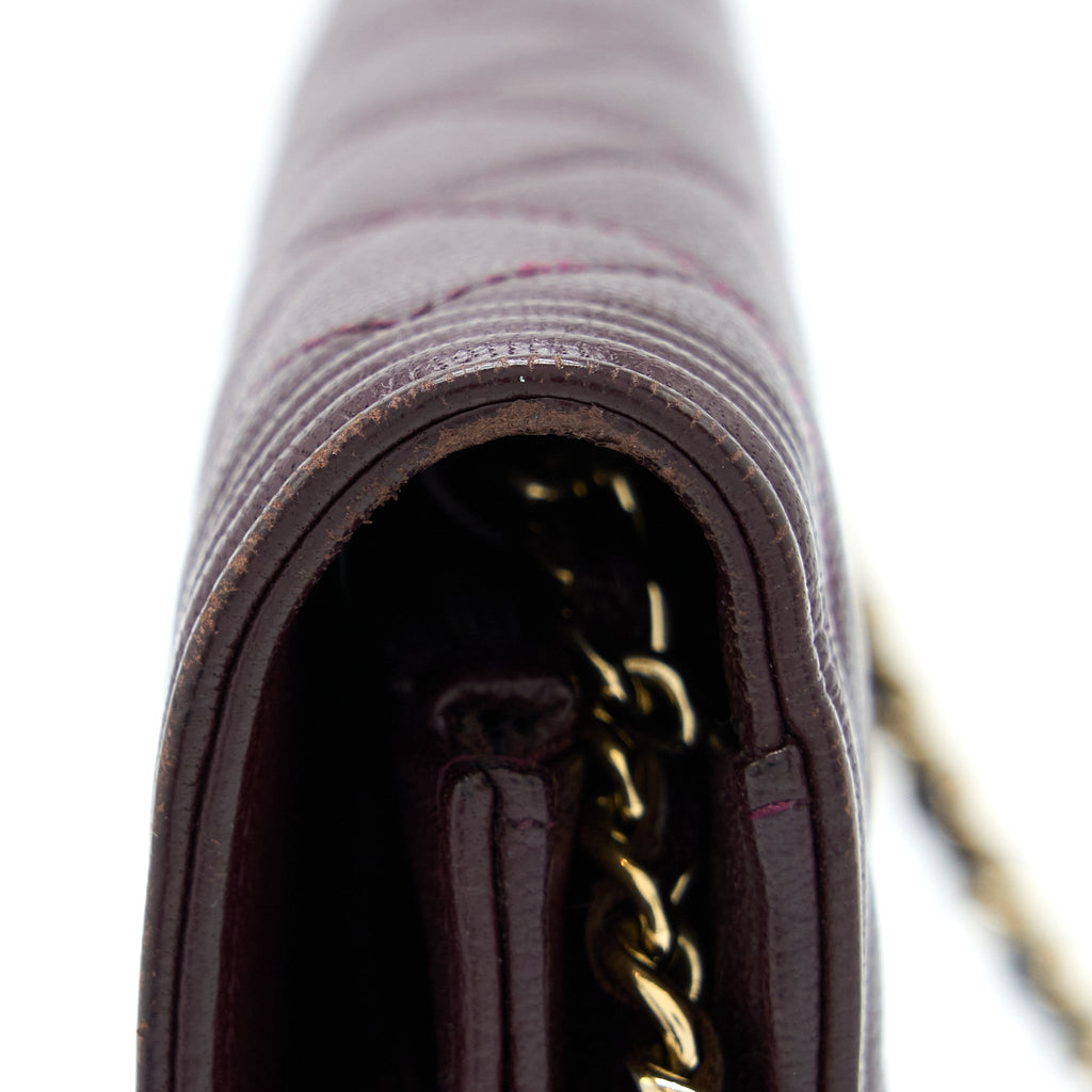 Chanel Boy Wallet on Chain Caviar Burgundy