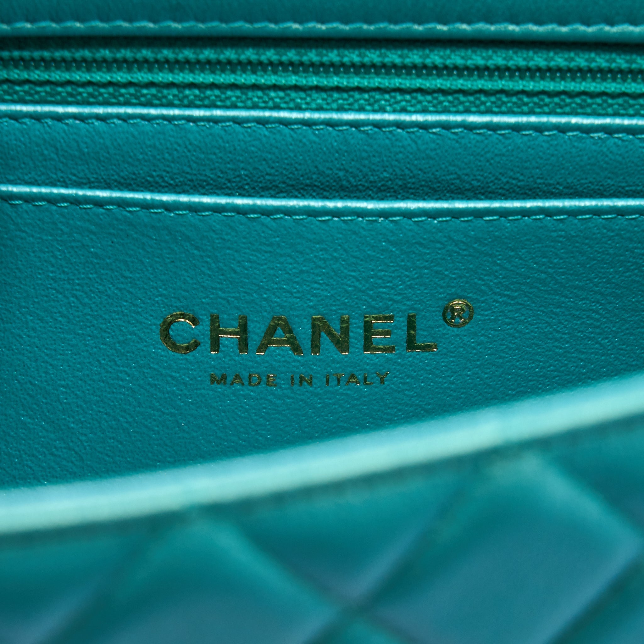 Chanel 21S Mini Rectangular Flap Bag Calfskin Iridescent Green L