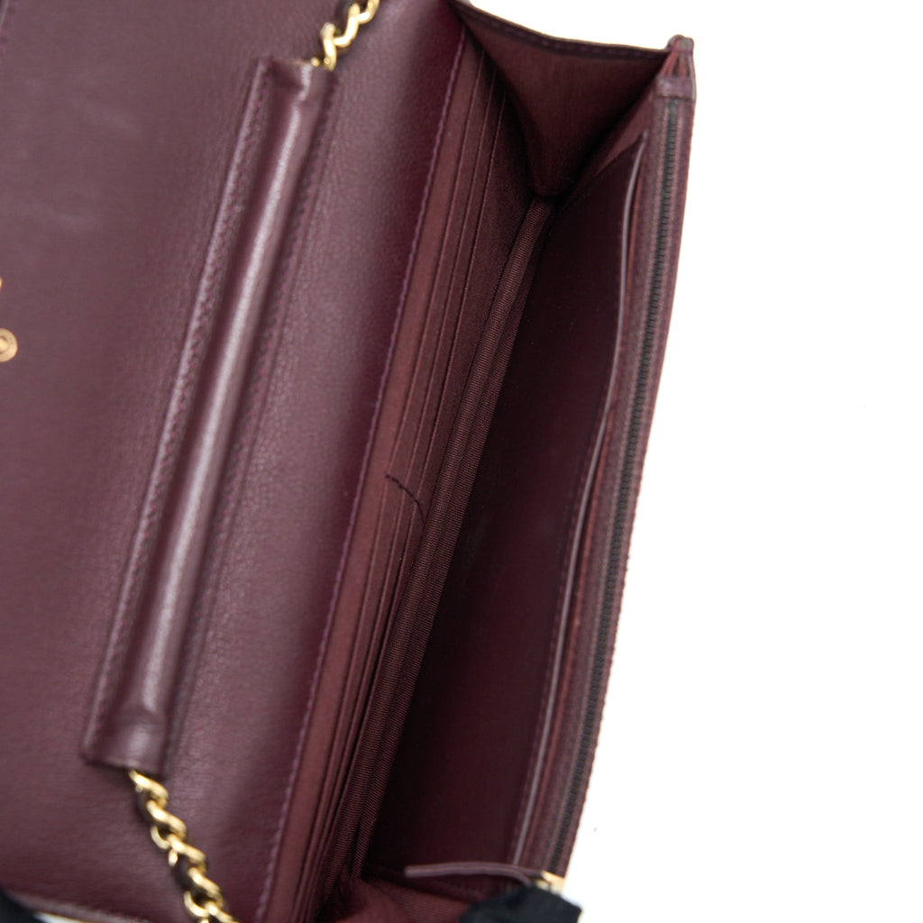 Chanel Boy Wallet on Chain Caviar Burgundy