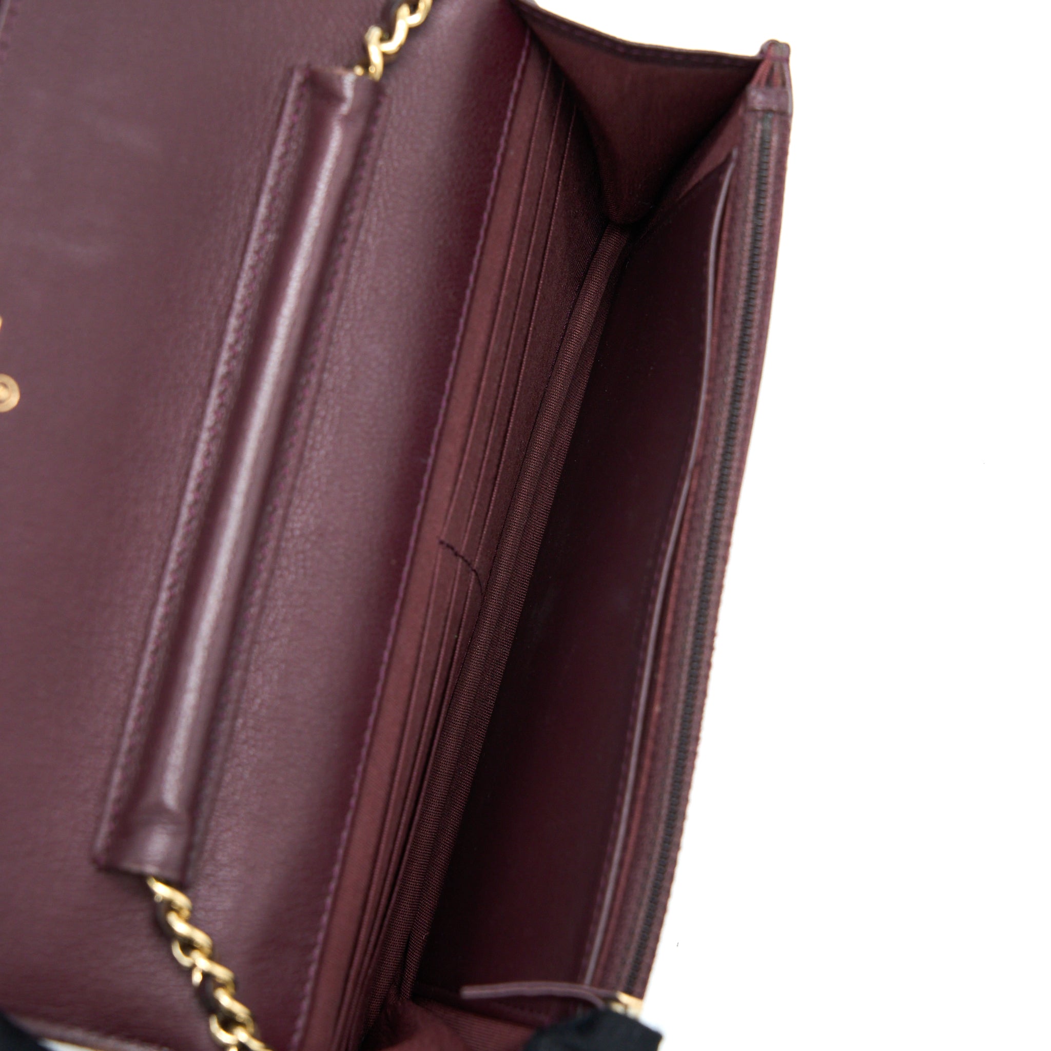 Chanel Boy Wallet on Chain Caviar Burgundy