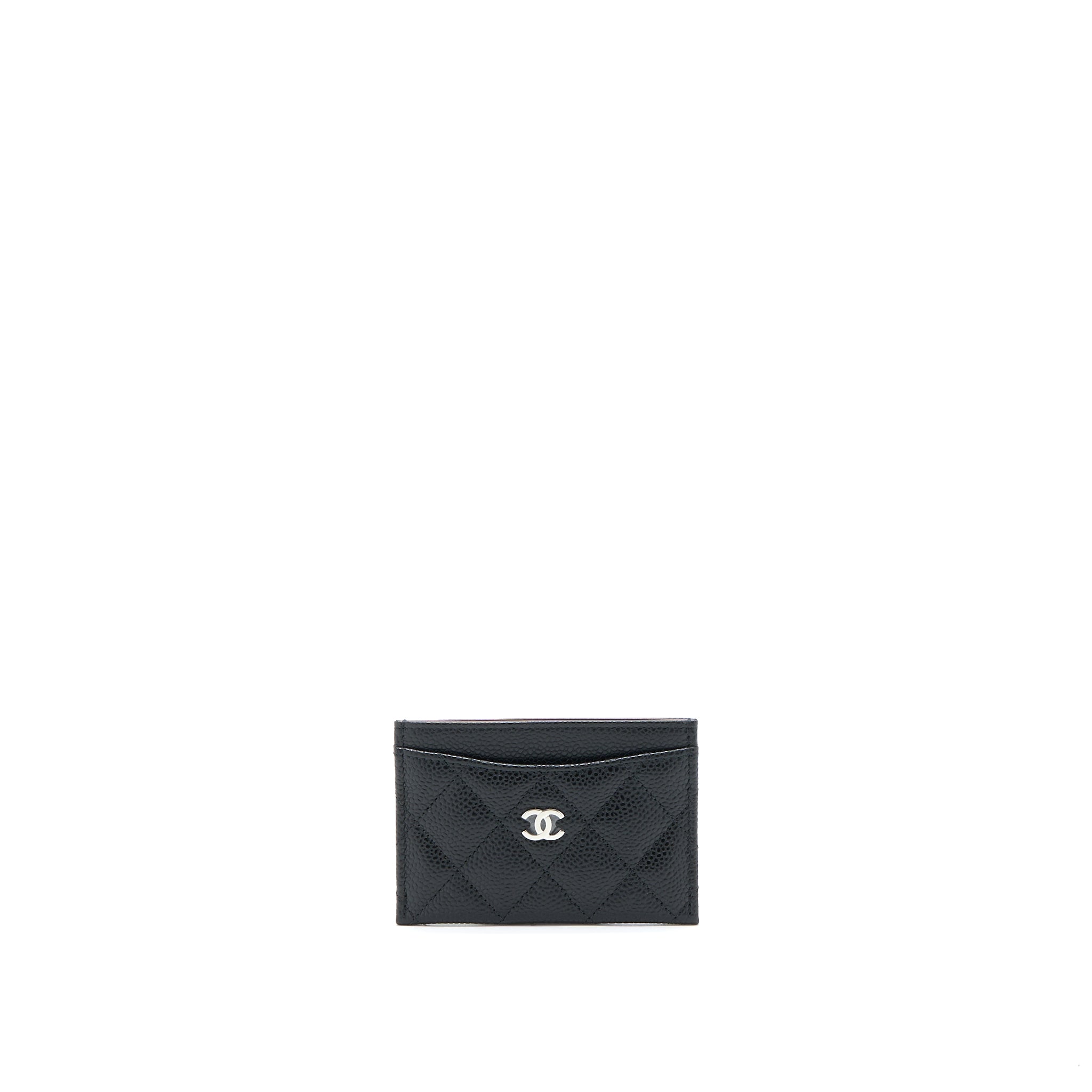 Chanel Classic Card Holder Caviar Black  (Microchip)
