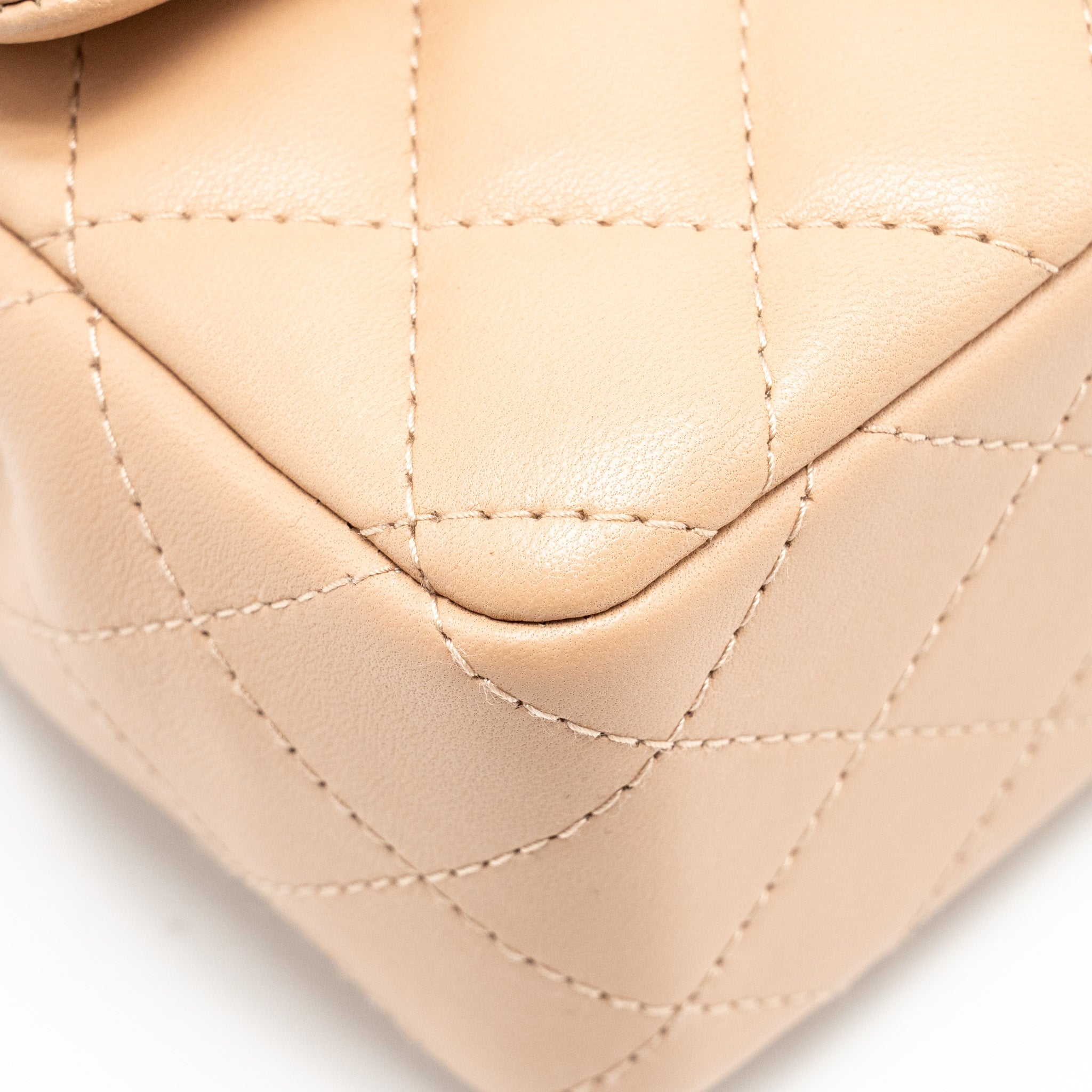 Chanel Mini Rectangular Flap Bag Lambskin Light Beige L (microchip)