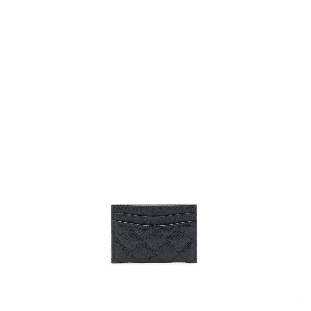 Chanel Classic Card Holder Caviar Black  (Microchip)