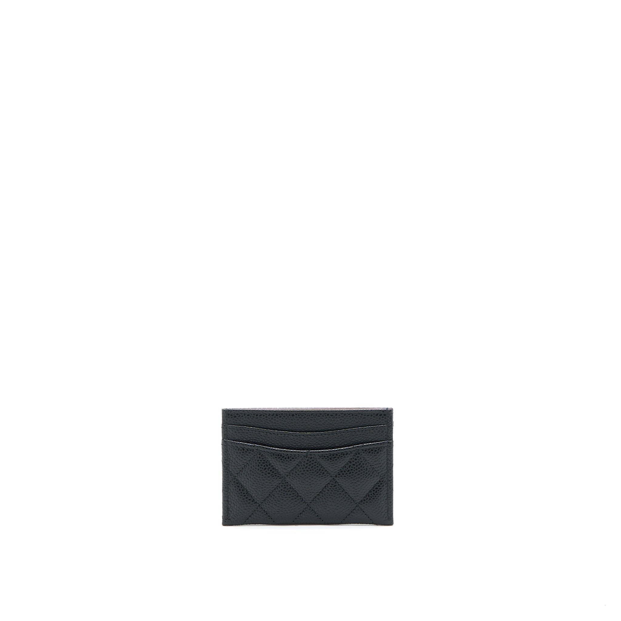 Chanel Classic Card Holder Caviar Black  (Microchip)