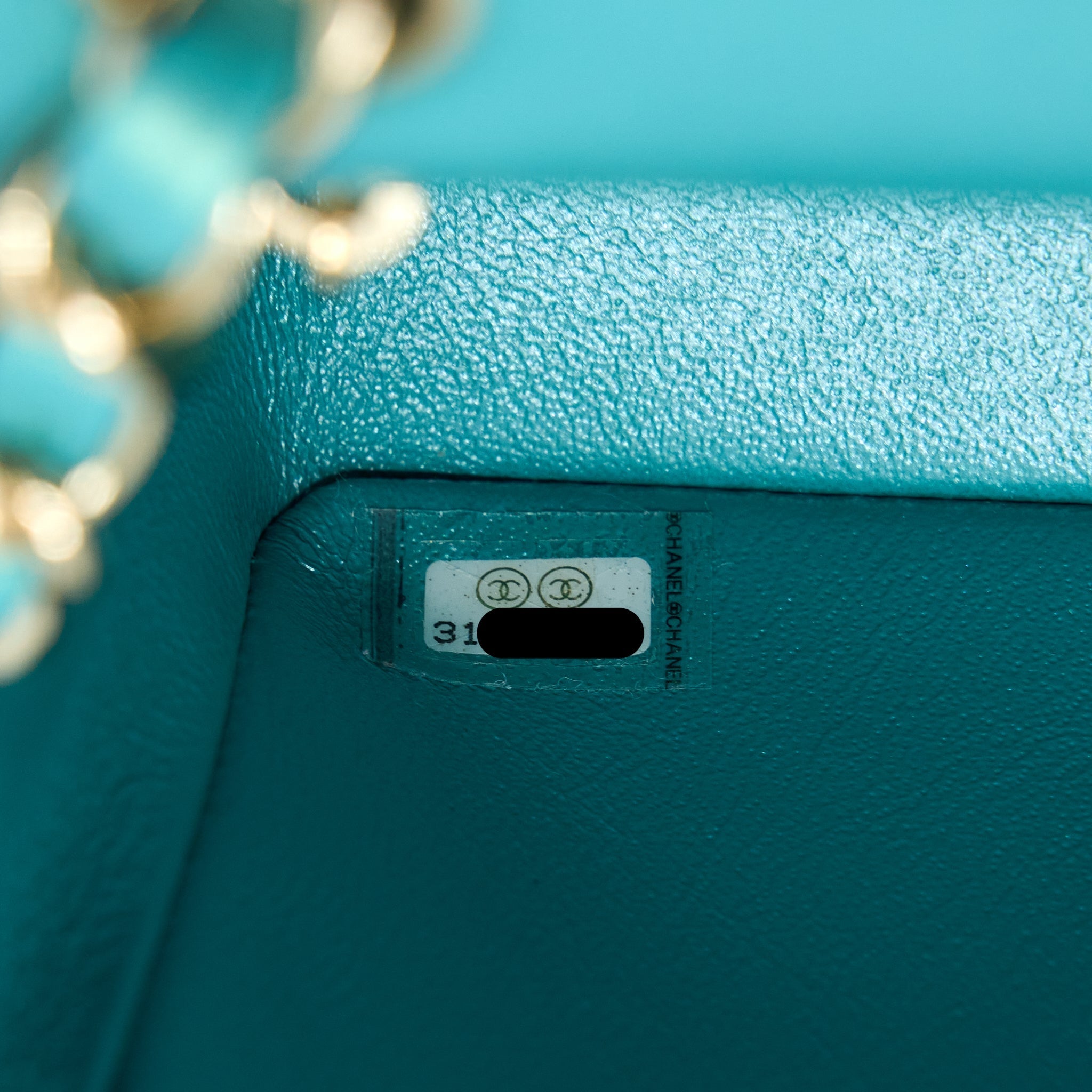 Chanel 21S Mini Rectangular Flap Bag Calfskin Iridescent Green L