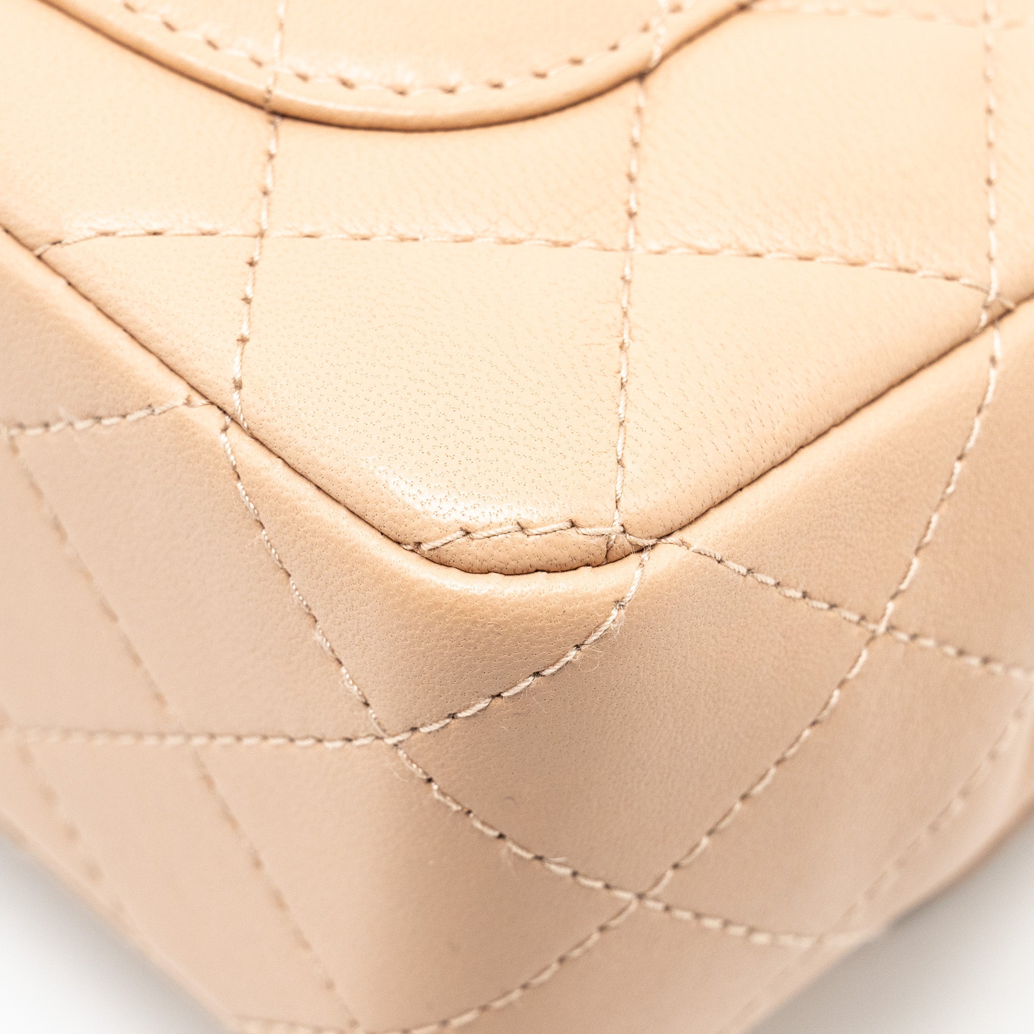 Chanel Mini Rectangular Flap Bag Lambskin Light Beige L (microchip)