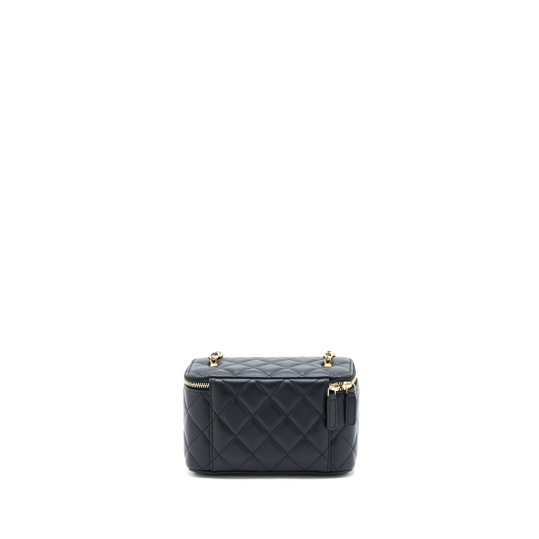 Chanel Pearl Crush Long Vanity Case Lambskin Black  (Microchip)