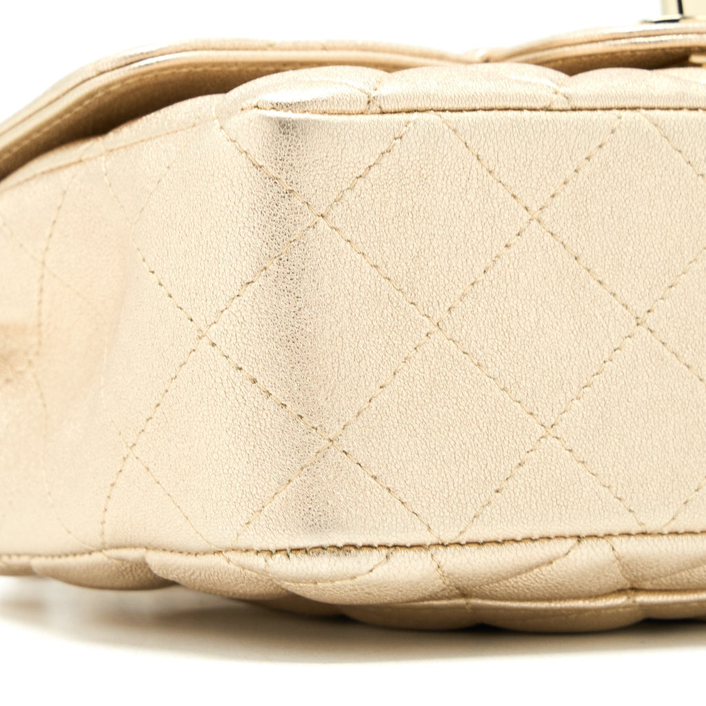 Chanel 21P Mini Rectangular Flap Bag Grained Lambskin Gold L