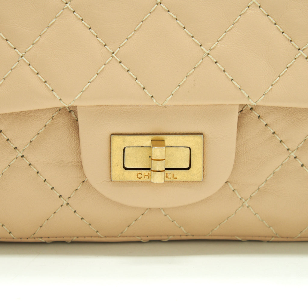 Chanel 2.55 225 Reissue Double Flap Bag Calfskin Light Beige
