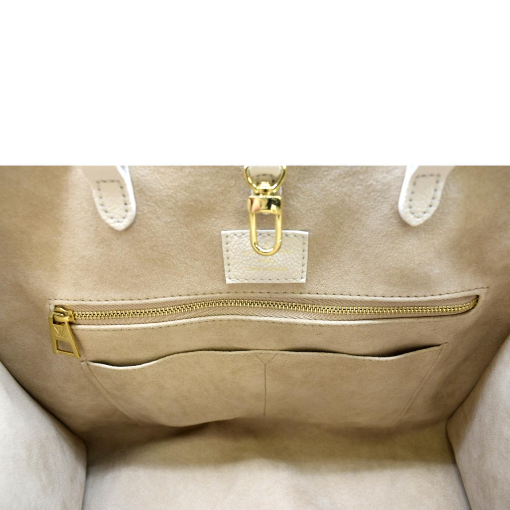 LOUIS VUITTON Women Onthego Spring City MM Monogram Empreinte Leather Shoulder Bag Bicolor