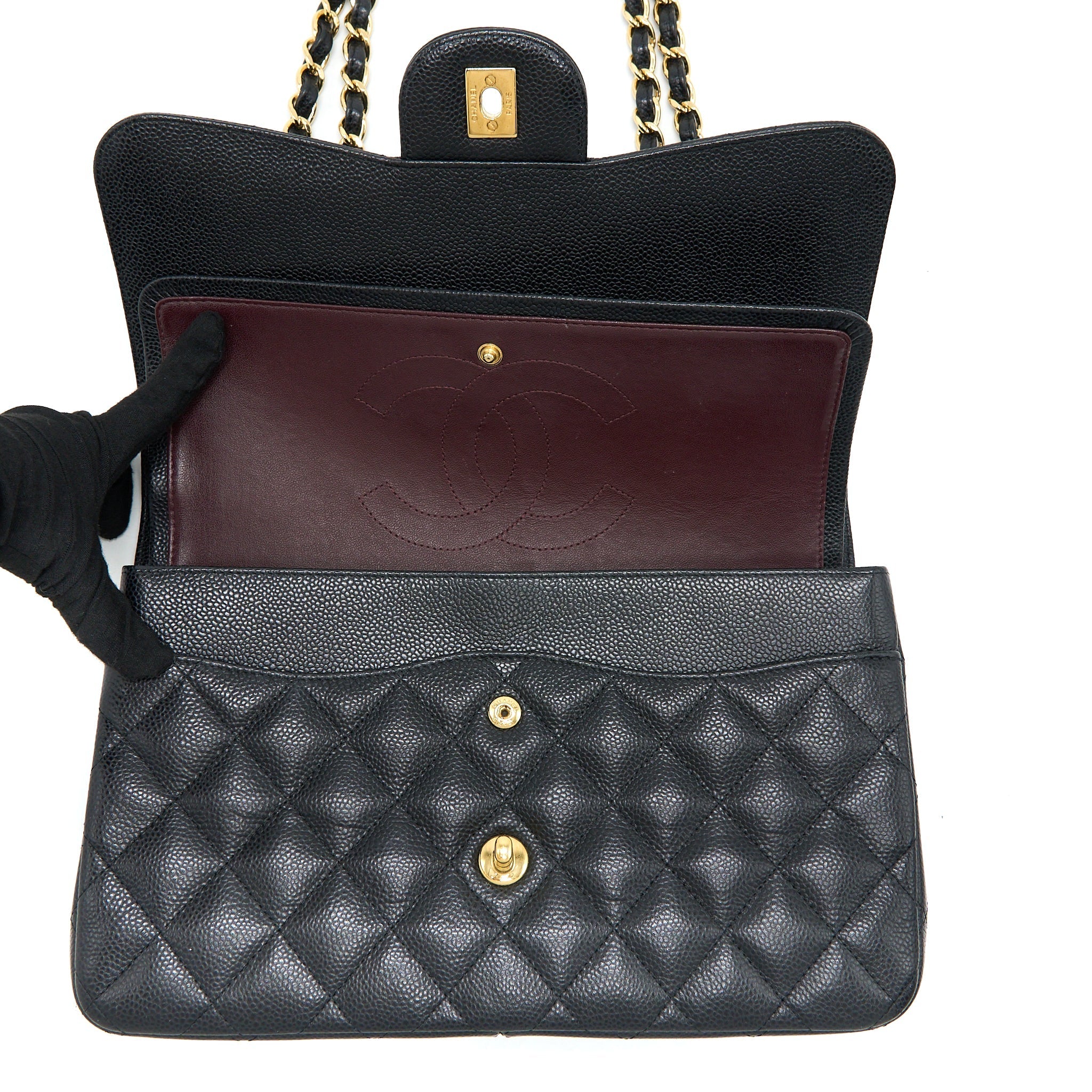 Chanel Classic Jumbo Double Flap Bag Caviar Black