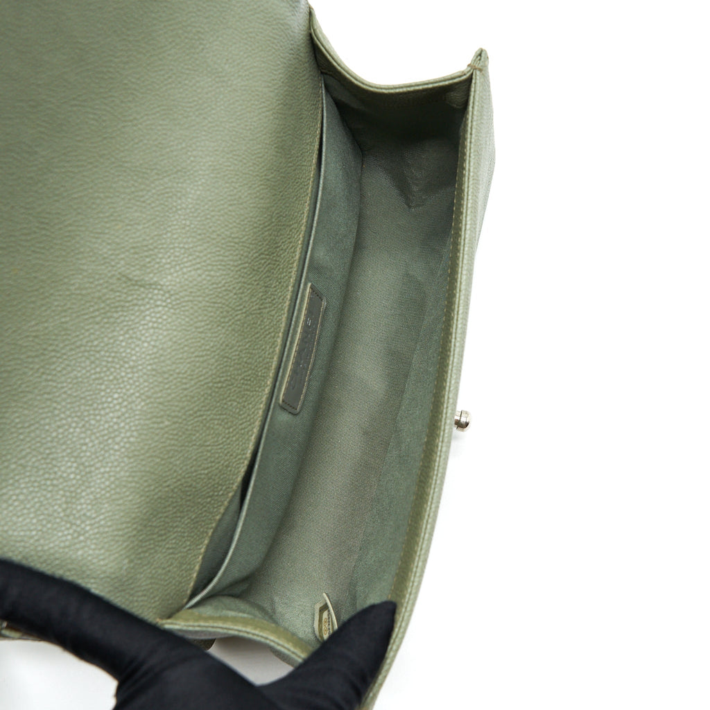 Chanel Medium Boy Bag Caviar Light Green