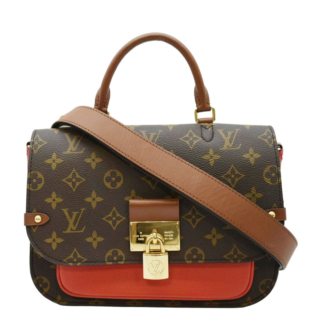 LOUIS VUITTON Vaugirard Monogram Canvas Shoulder Bag Coquelicot