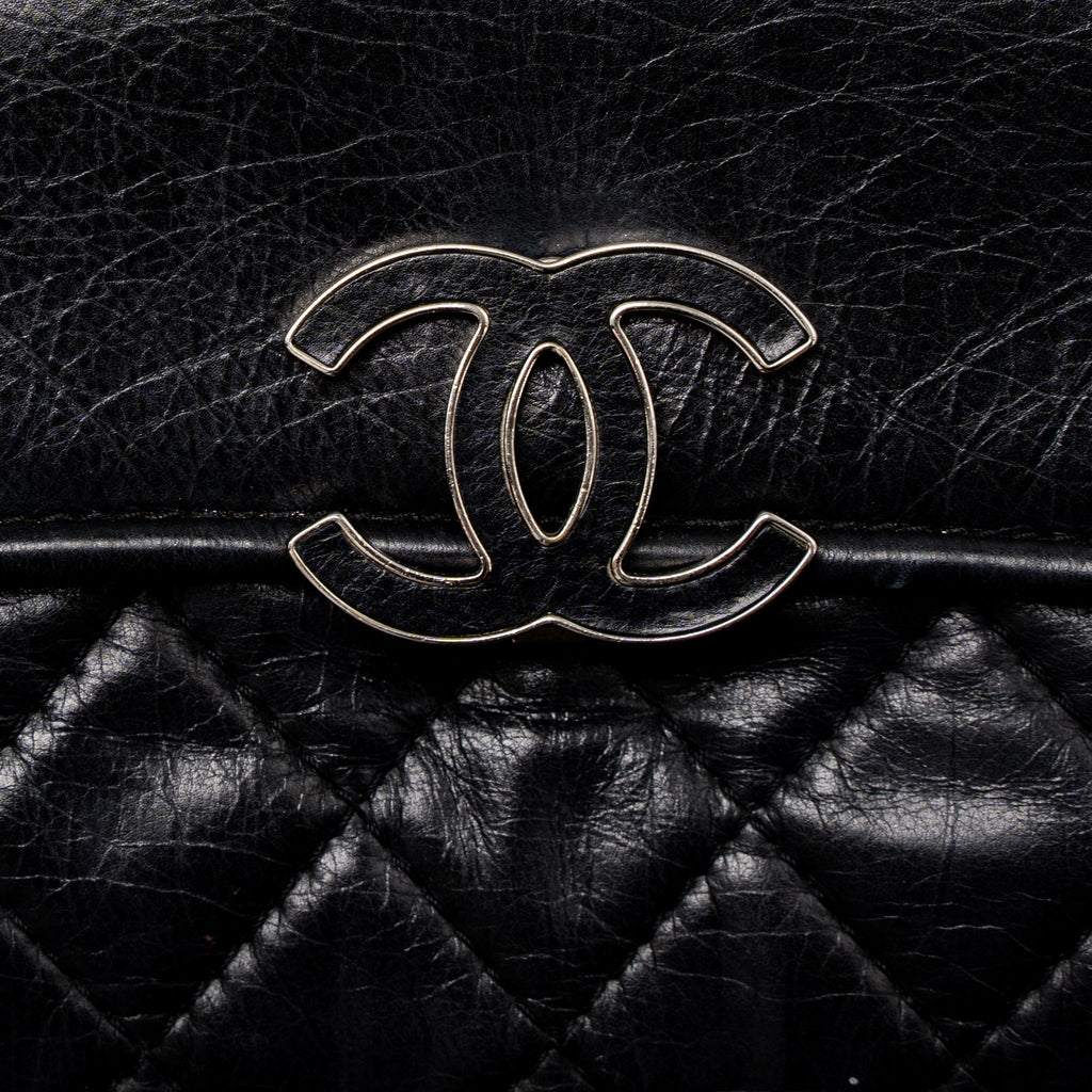 Chanel Giant CC Logo Bag Calfskin Navy