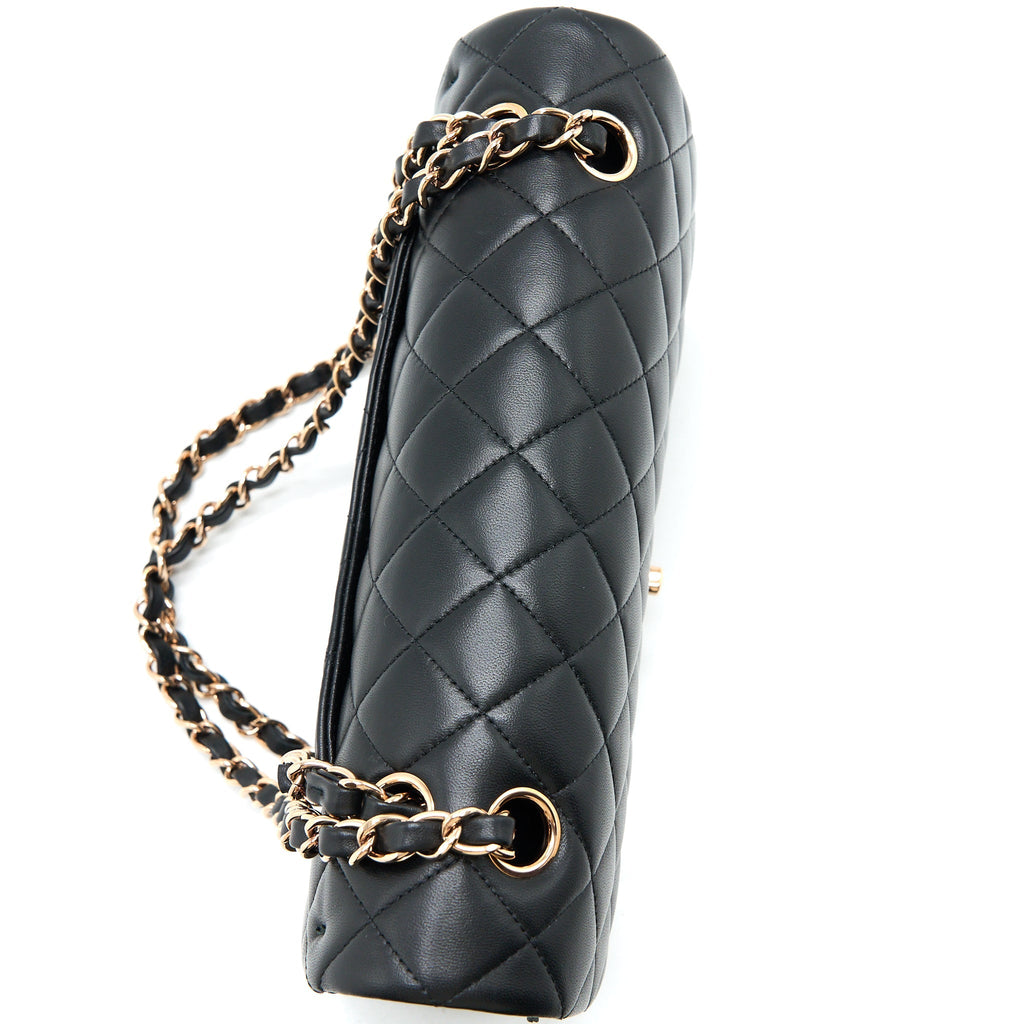 Chanel Medium Classic Flap Bag Lambskin Black R (Microchip)