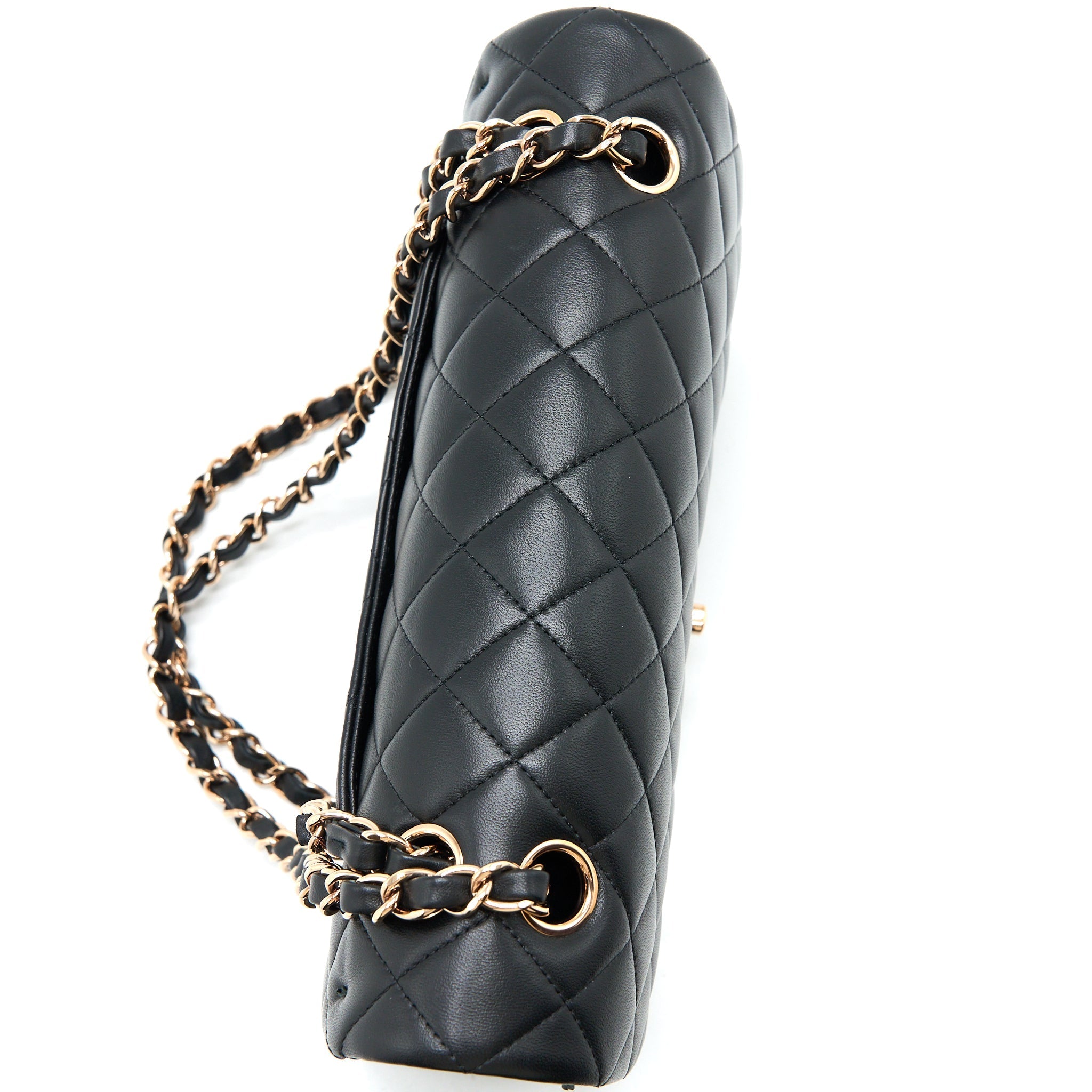 Chanel Medium Classic Flap Bag Lambskin Black R (Microchip)
