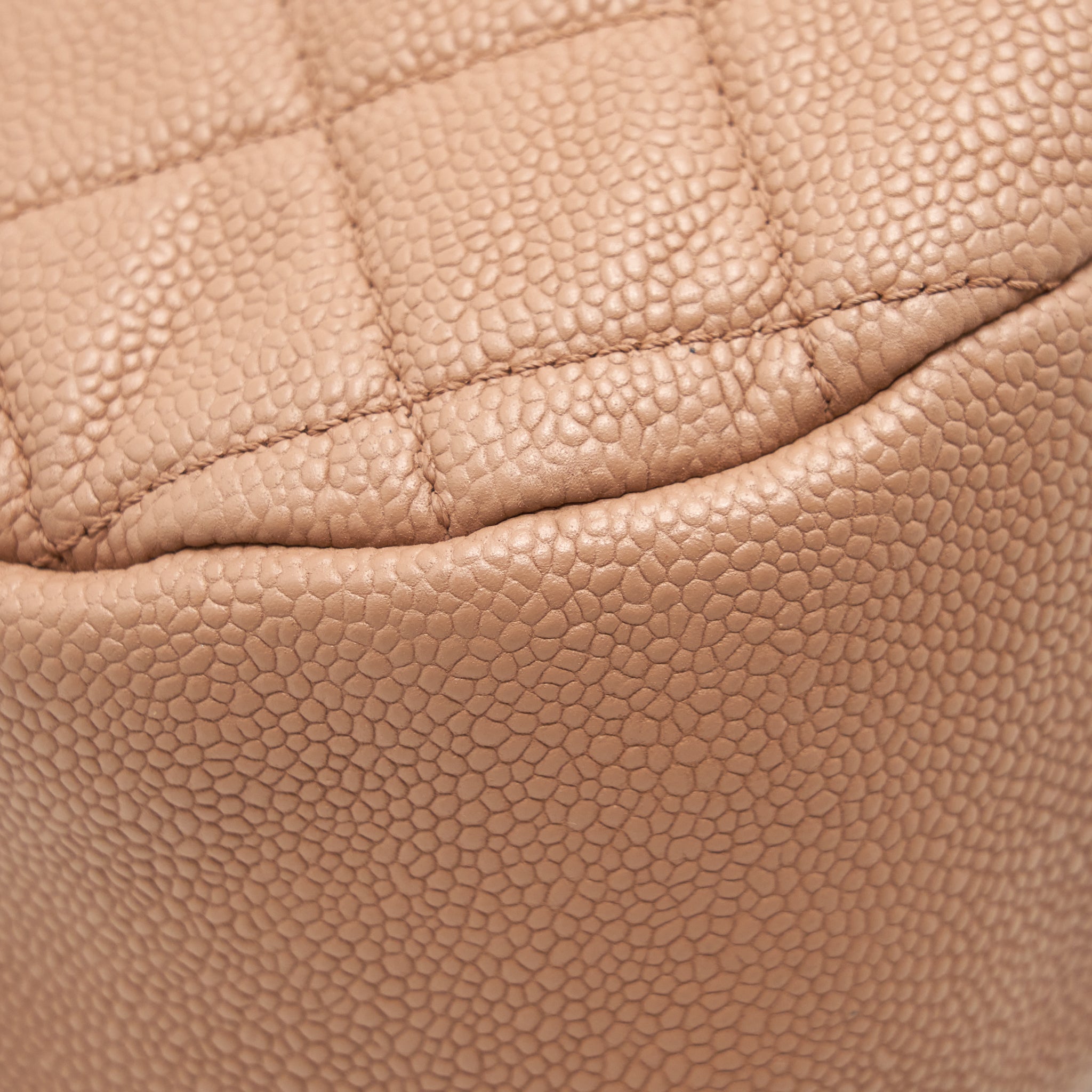 Chanel Round Flap Bag Caviar Dark Beige