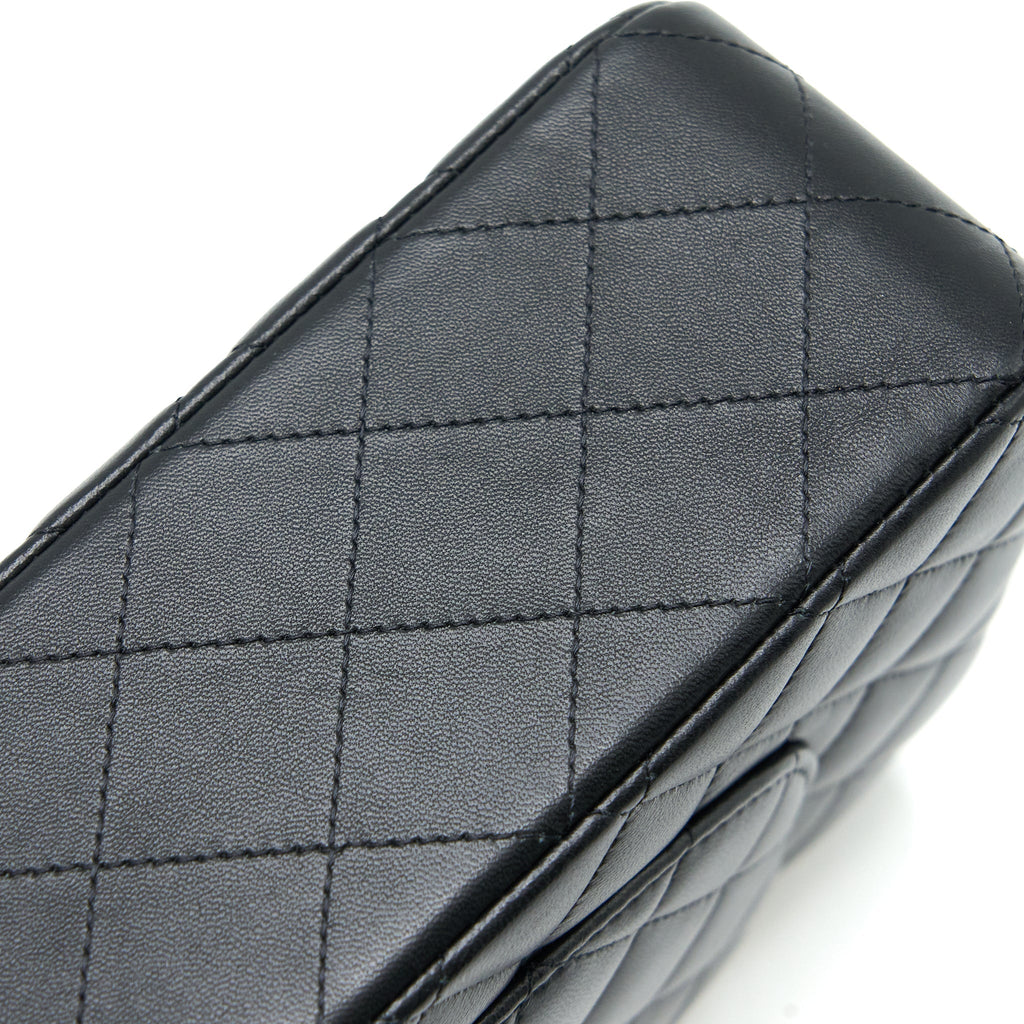 Chanel Medium Classic Flap Bag Lambskin Black R (Microchip)