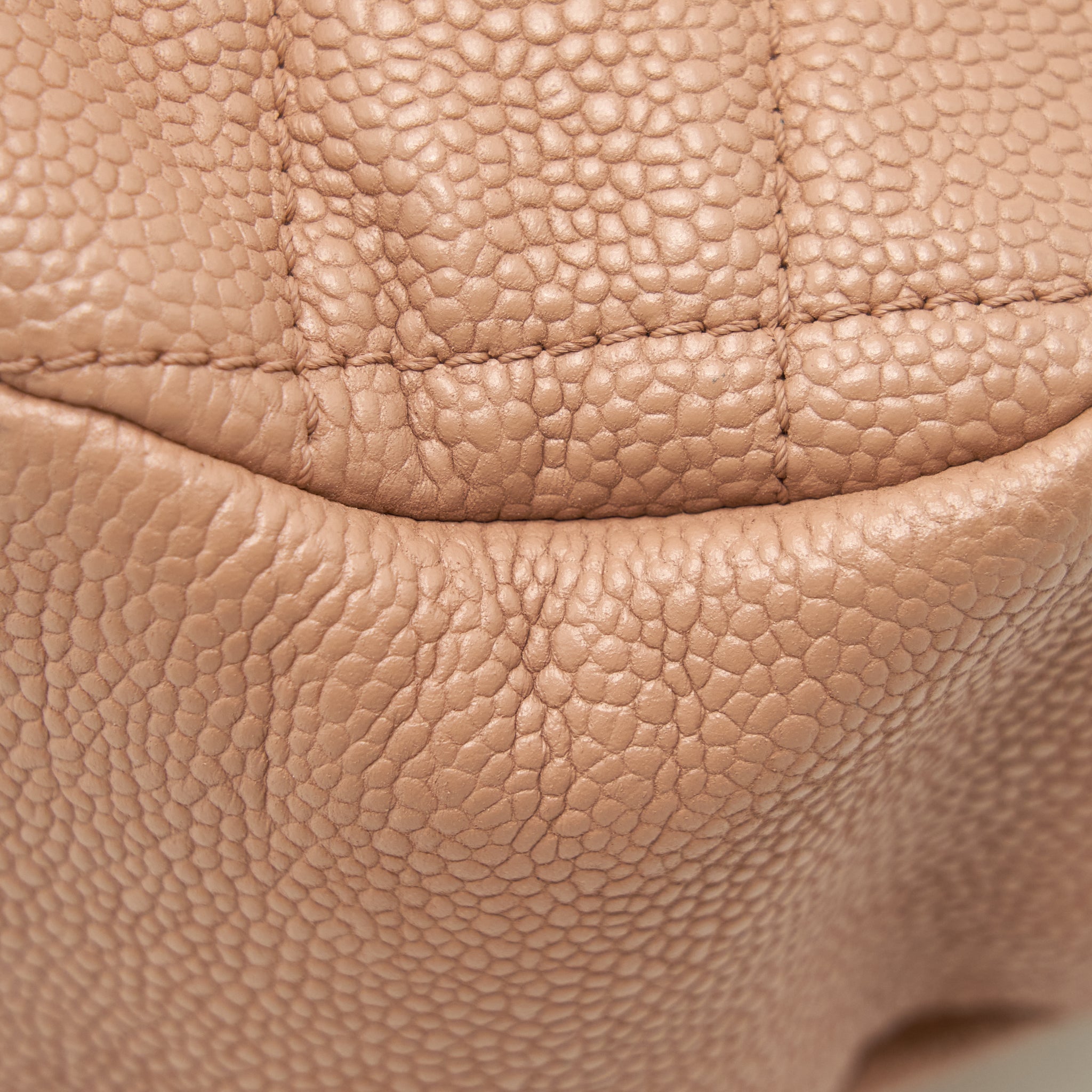 Chanel Round Flap Bag Caviar Dark Beige