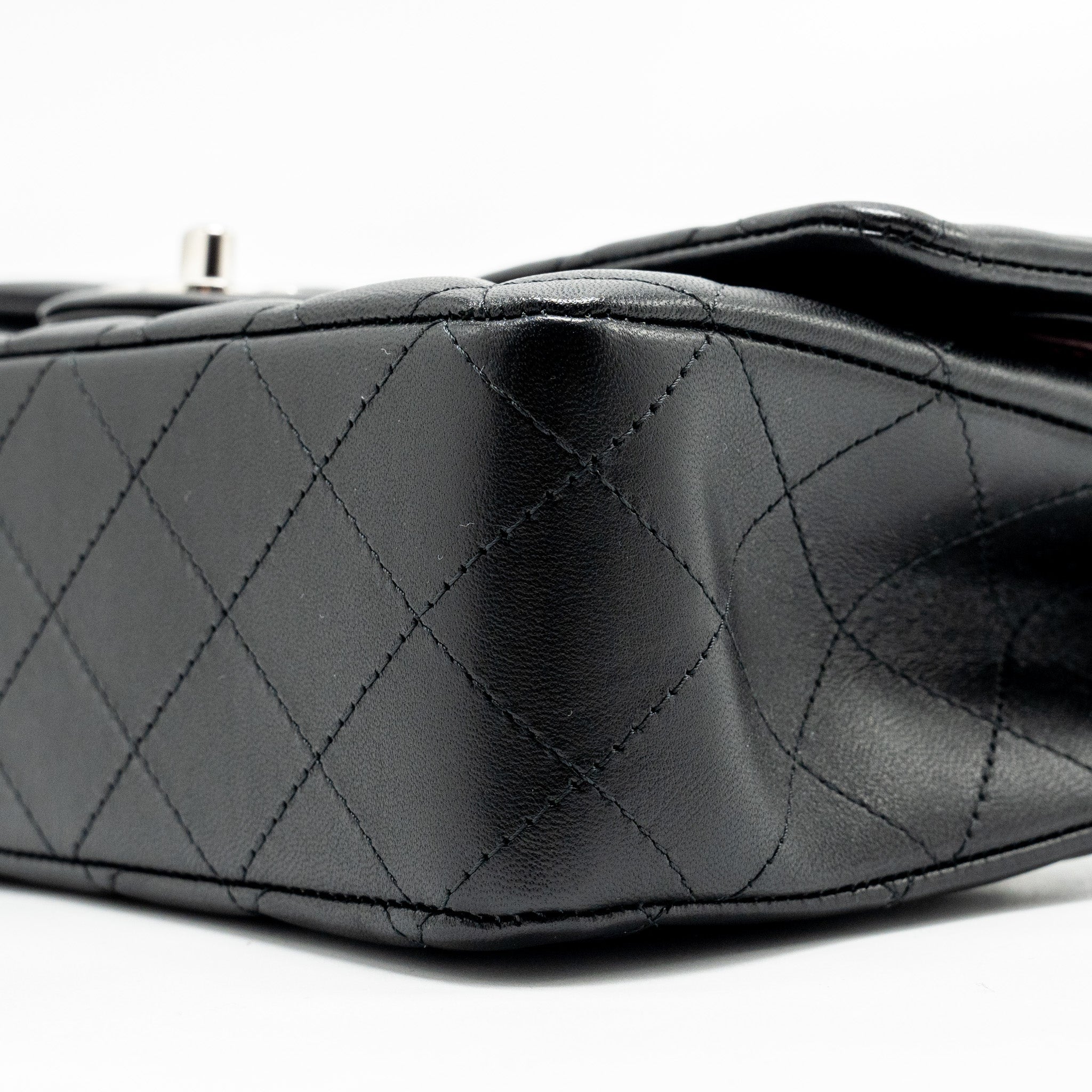Chanel Medium Classic Double Flap Bag Lambskin Black  (microchip)