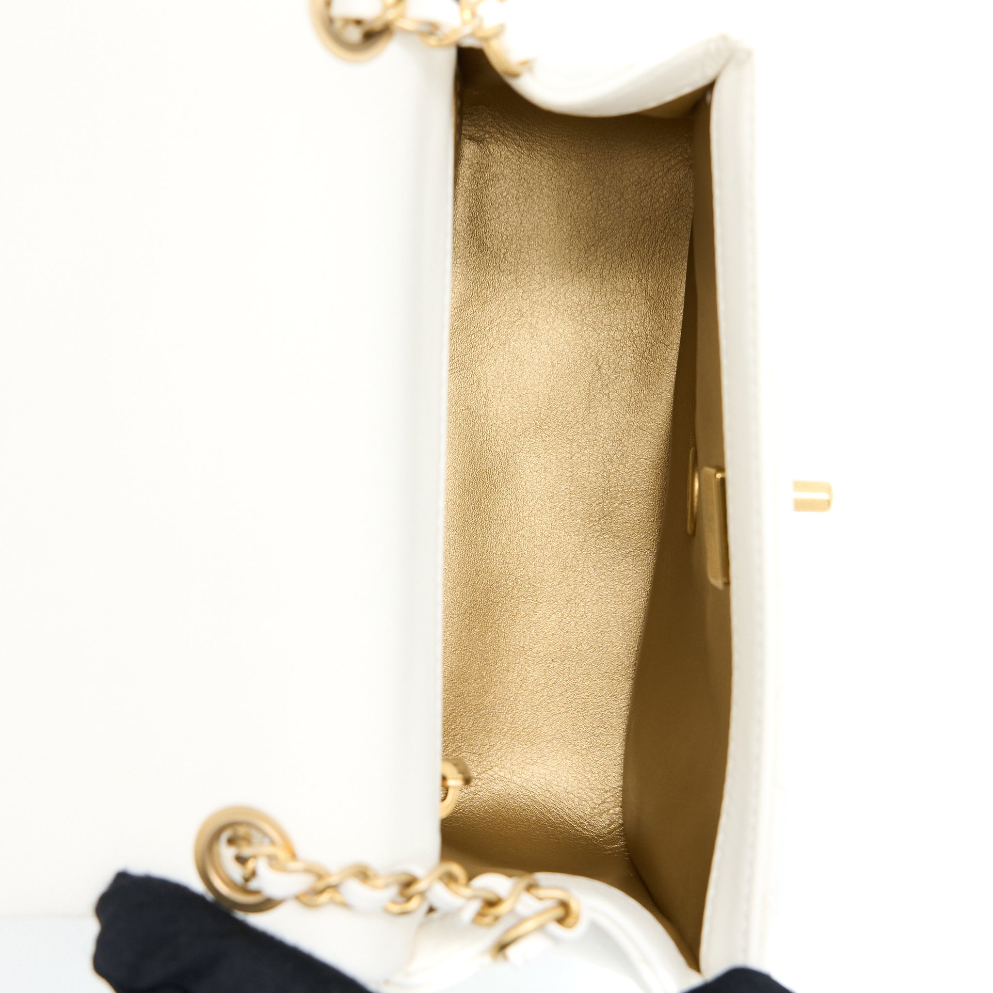 Chanel Pearl Crush Mini Square Flap Bag Lambskin White (Microchip)
