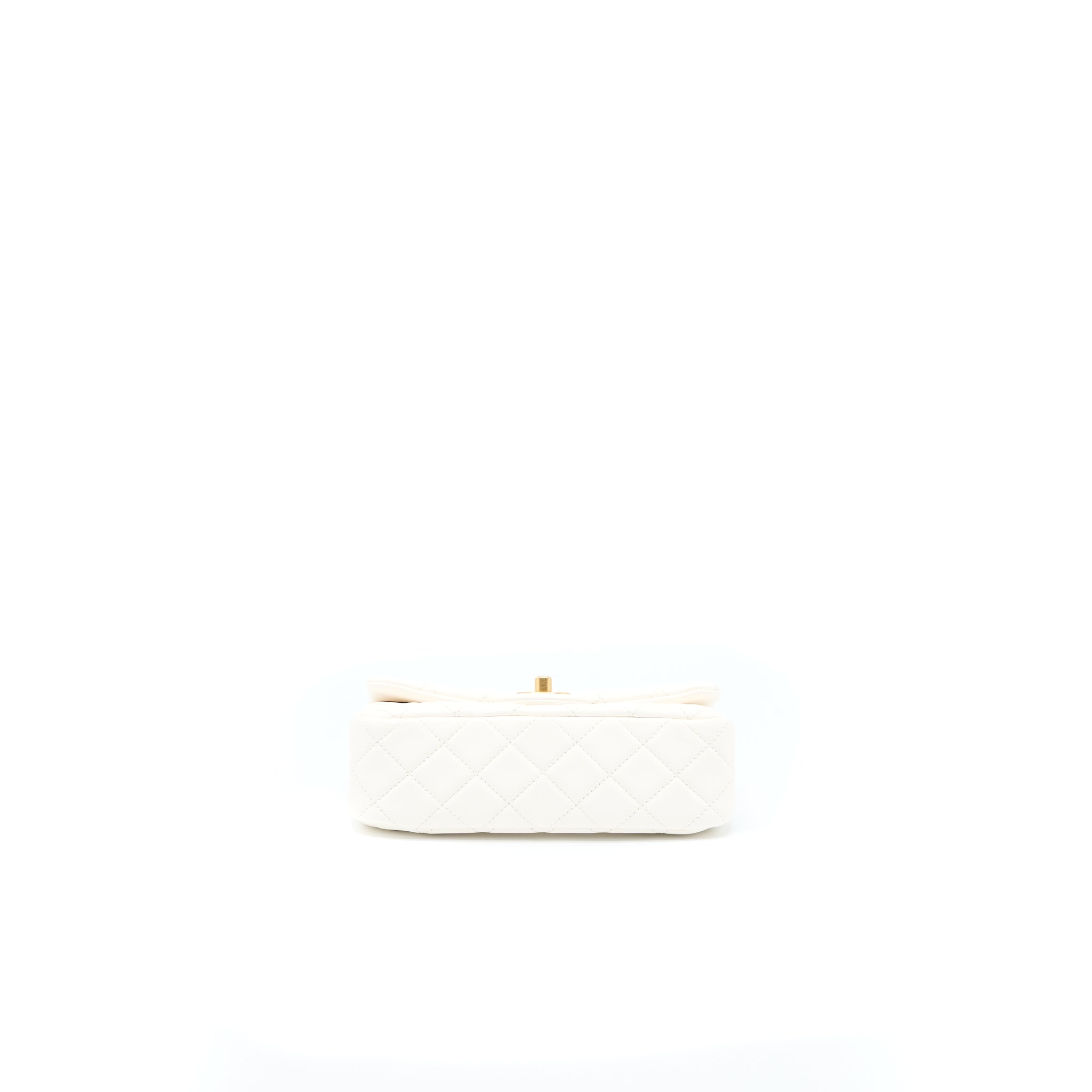 Chanel Pearl Crush Mini Rectangular Lambskin White  (Microchip)