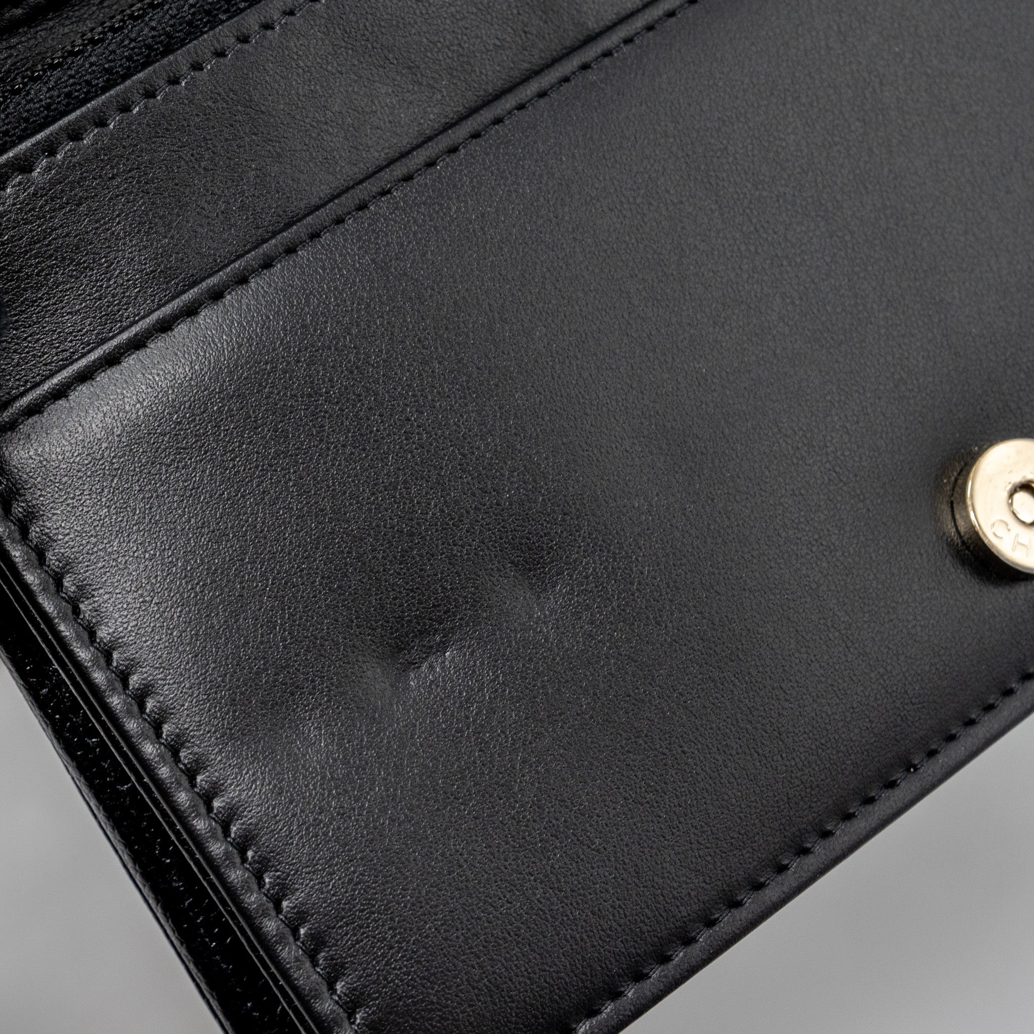 Chanel Boy Wallet On Chain Caviar Black L (microchip)