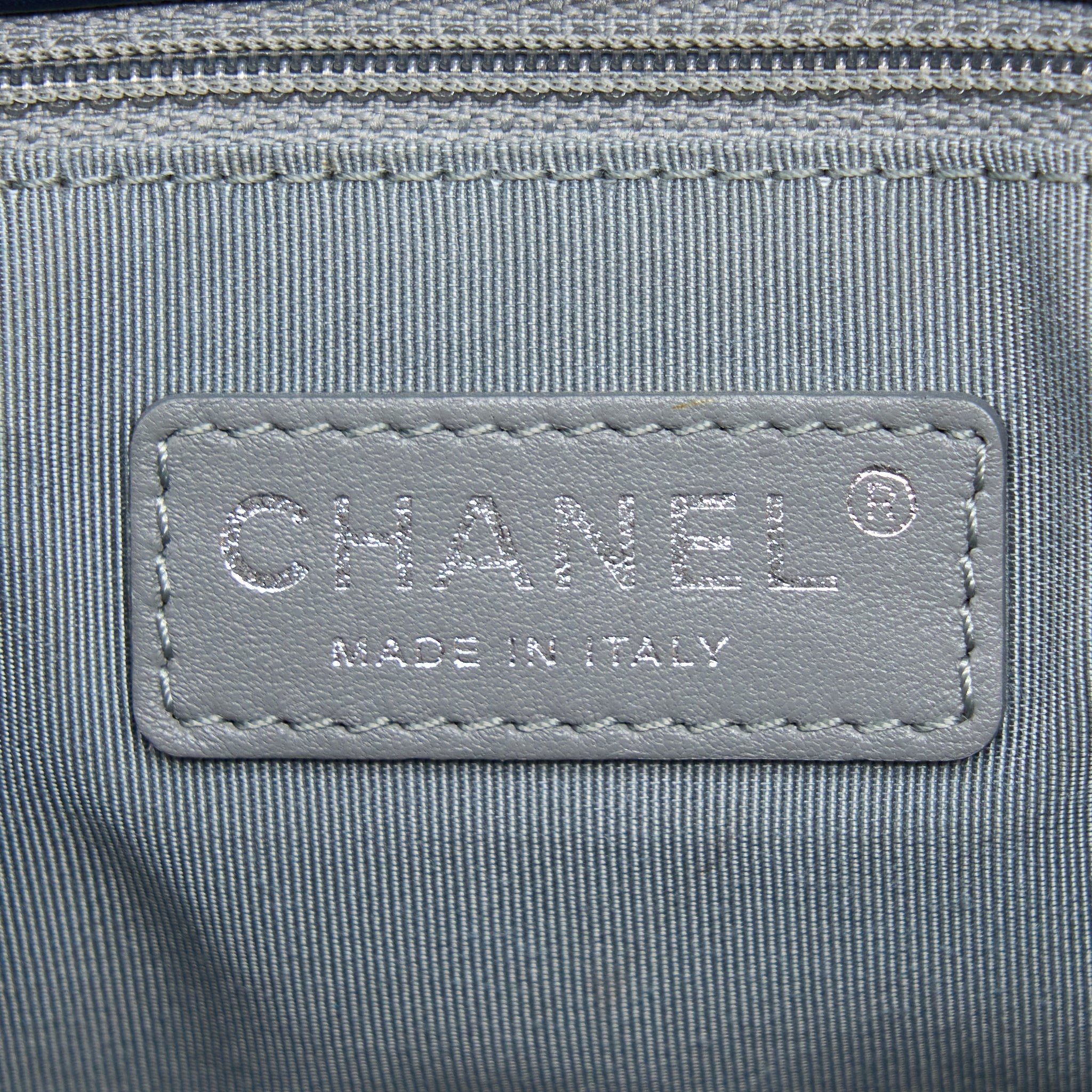 Chanel Flap Hobo Bag Calfskin Navy With Ruthenium Sliver Hardware