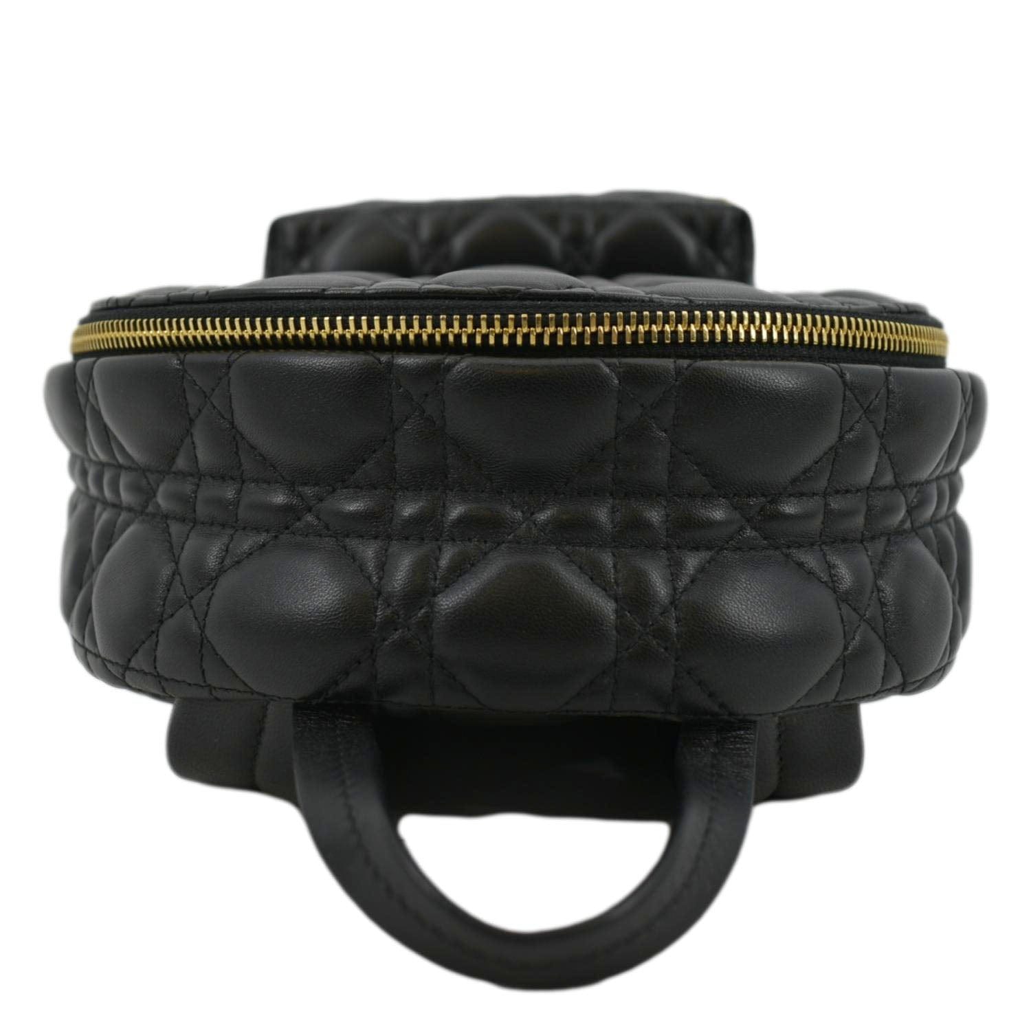 CHRISTIAN DIOR Cannage Quilted Leather Backpack Black