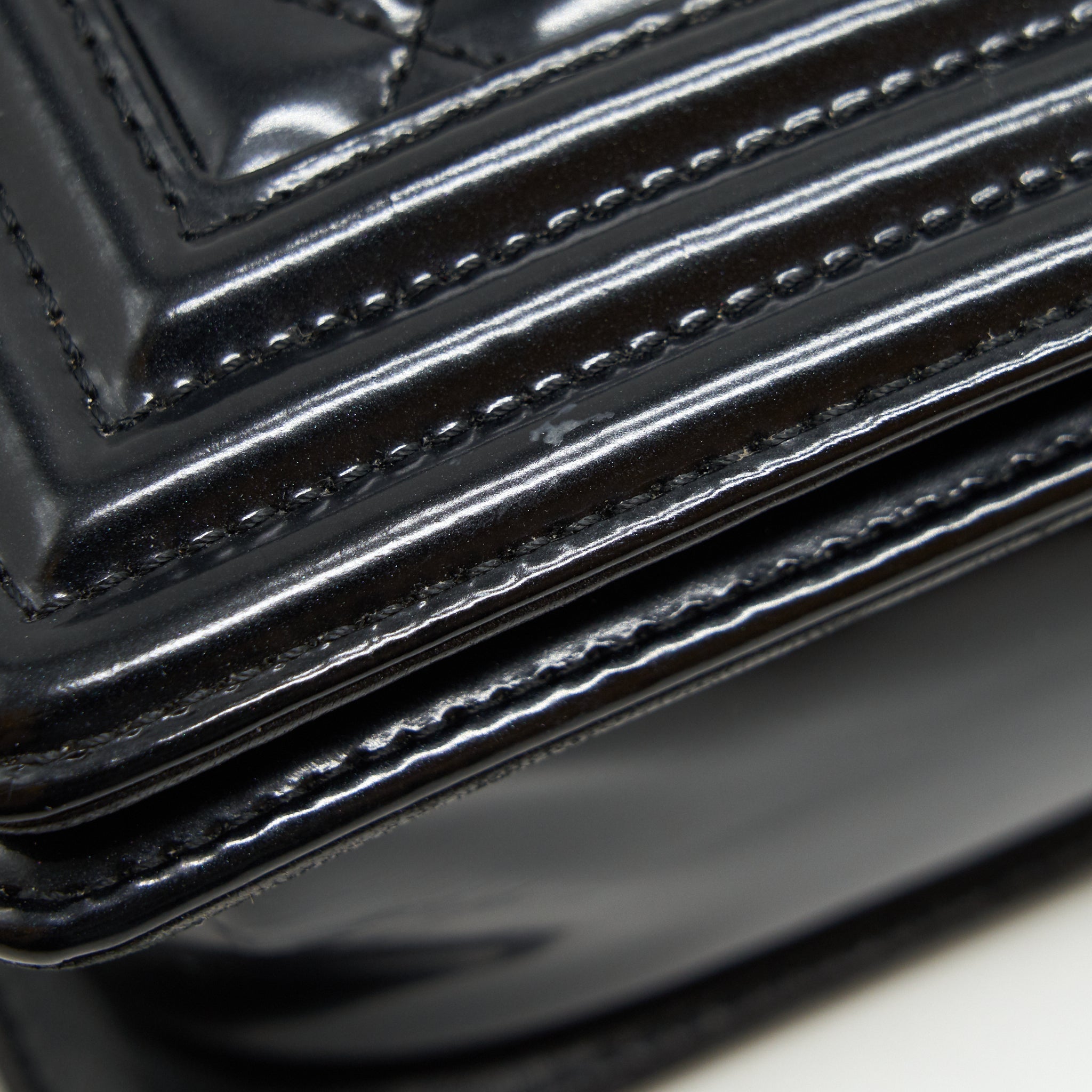 Chanel Medium Le Boy Patent Leather Black L