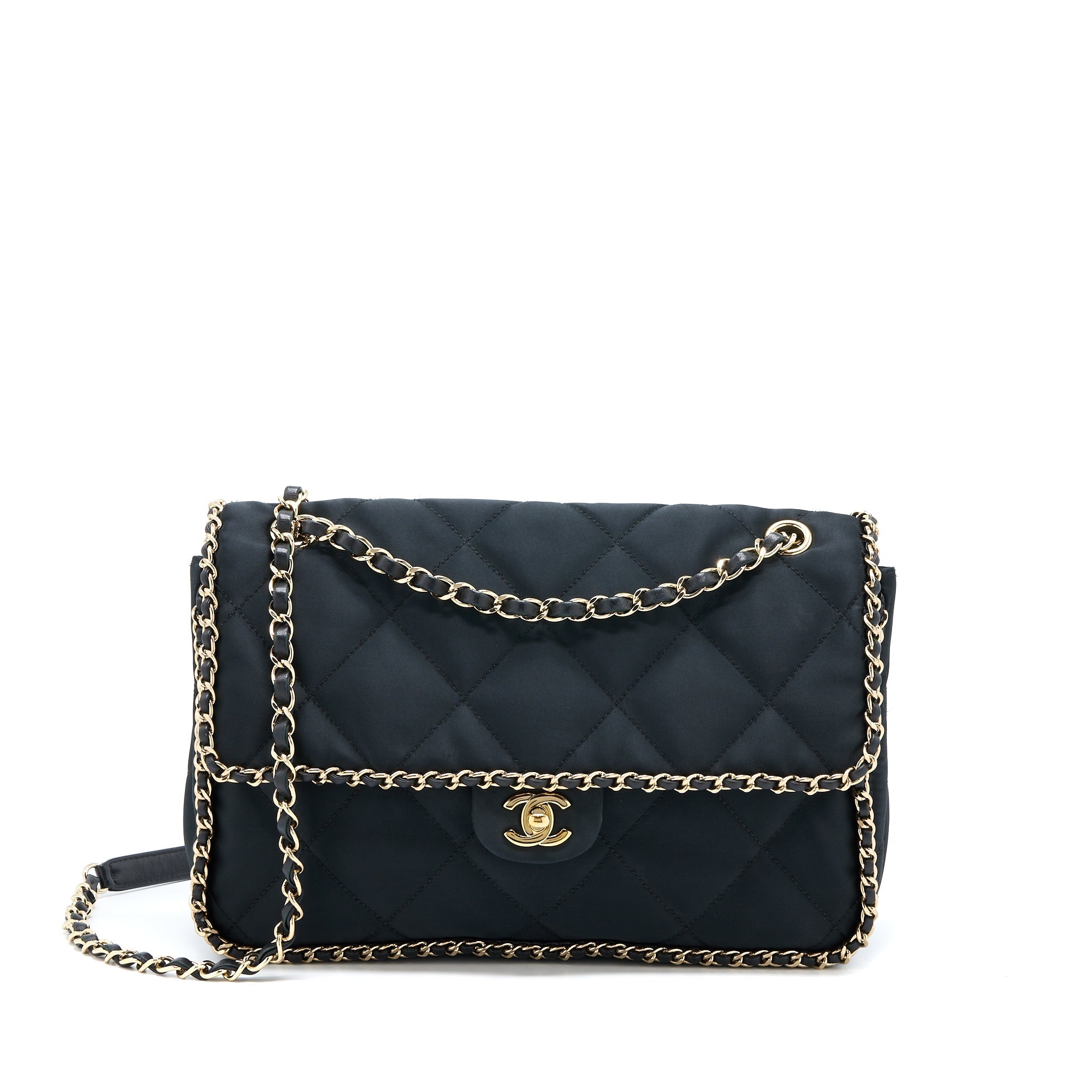 Chanel Seasonal Flap Bag Fabric Black