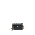 Chanel 22A Pearl Crush Long Vanity With Chain Lambskin Black