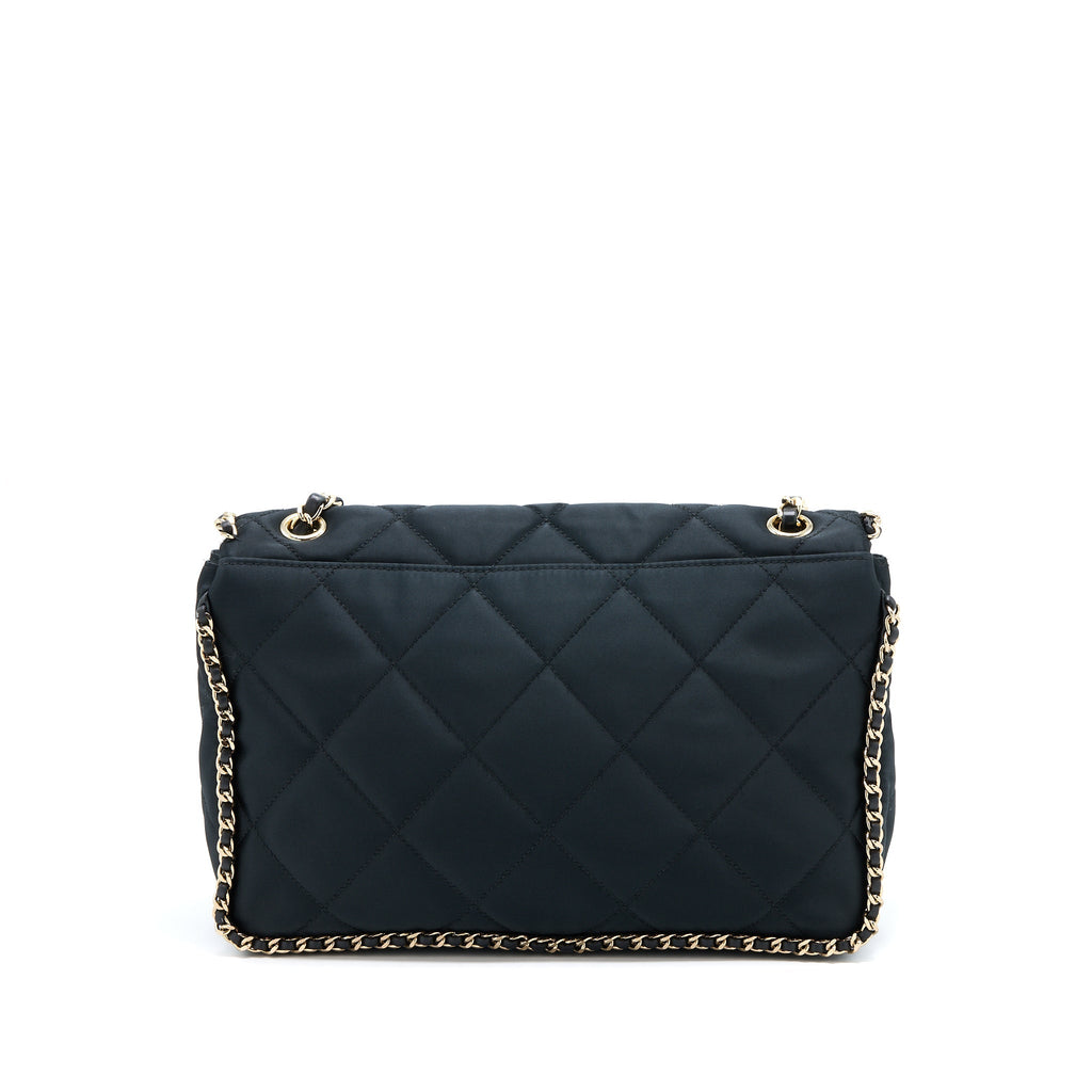 Chanel Seasonal Flap Bag Fabric Black