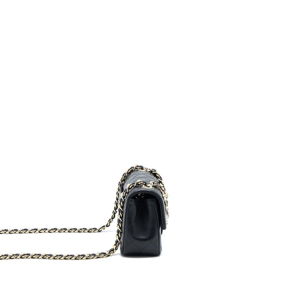 Chanel Mini Rectangular with coco bag charm Limited Edition Lambskin Black L