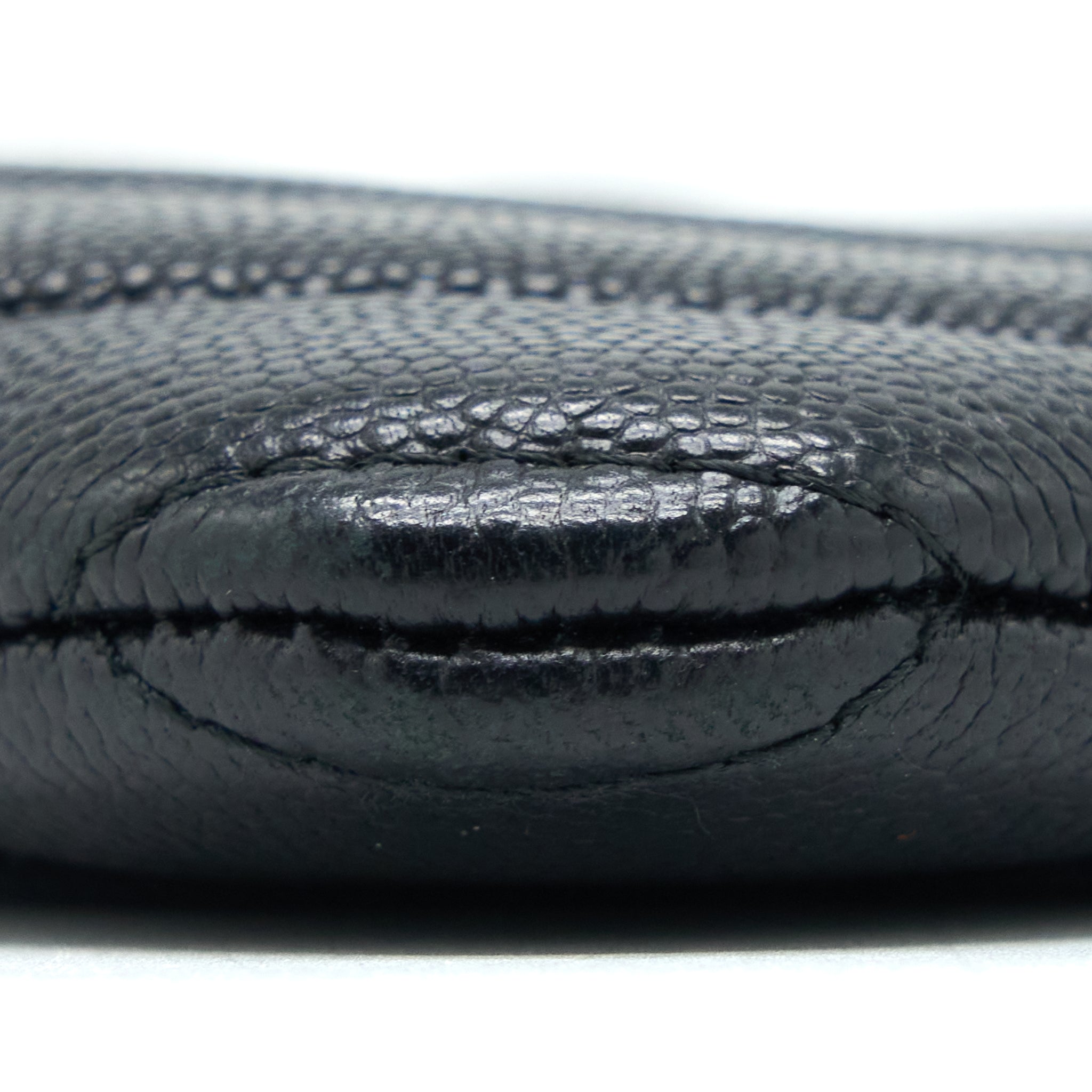 Chanel Chevron Zip O-Case Grained Lambskin Black