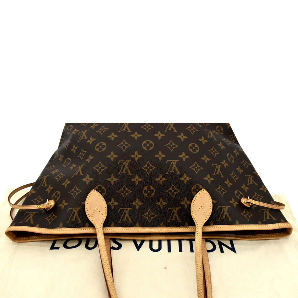 LOUIS VUITTON Neverfull MM Monogram Canvas Tote Bag Brown
