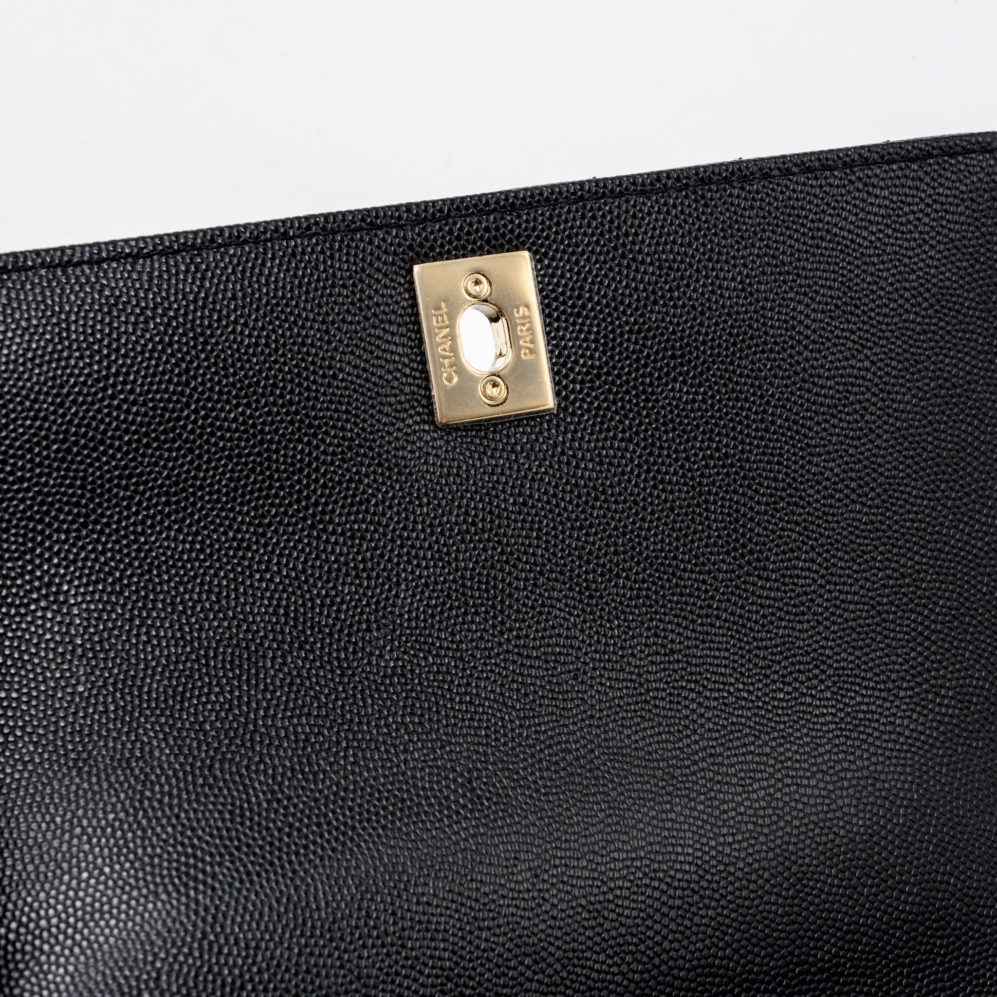 Chanel Small Coco Handle Chevron Caviar Black L