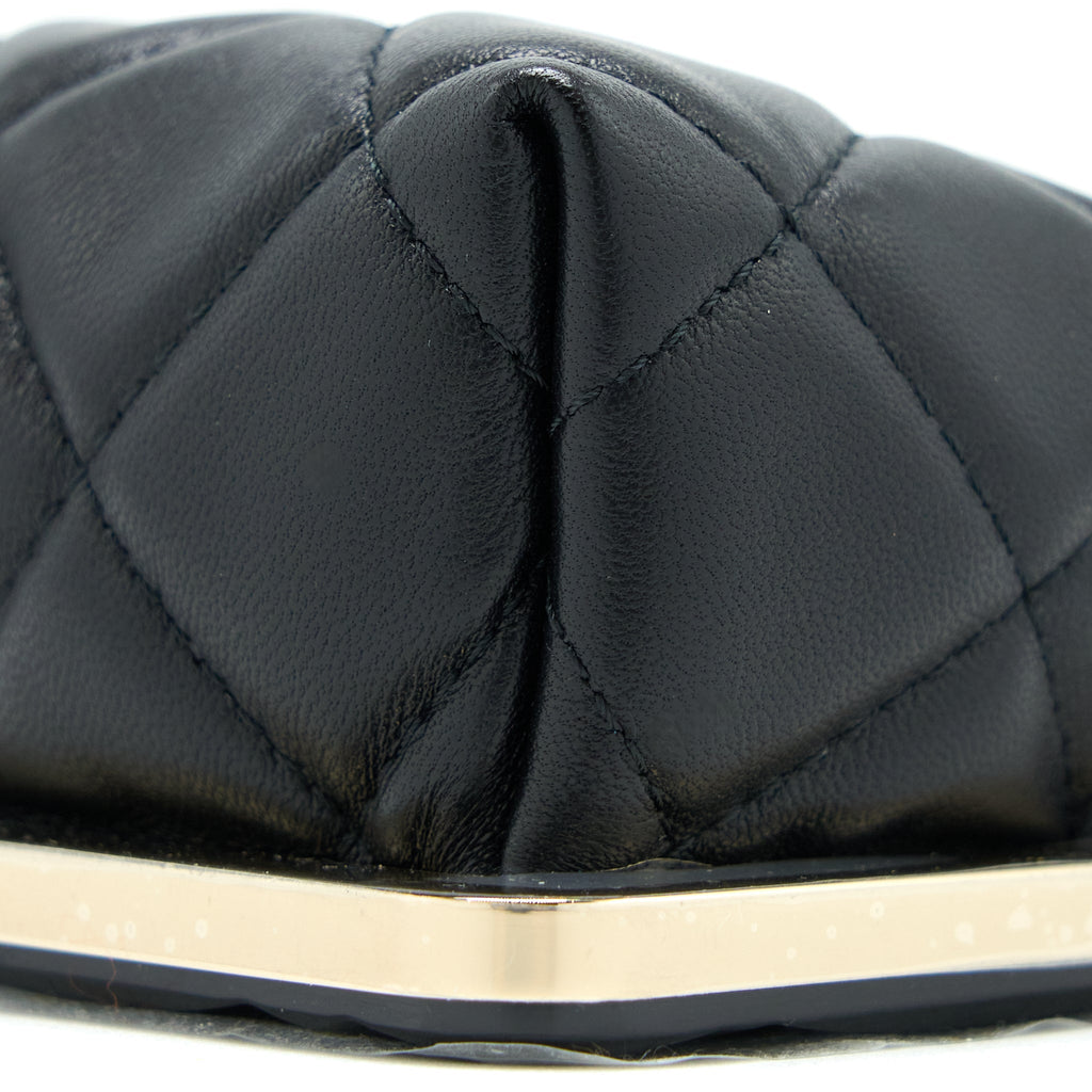 Chanel Mini Clip With Chain Lambskin Black L