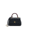 Chanel Small Coco Handle Caviar With Lizard Handle Black
