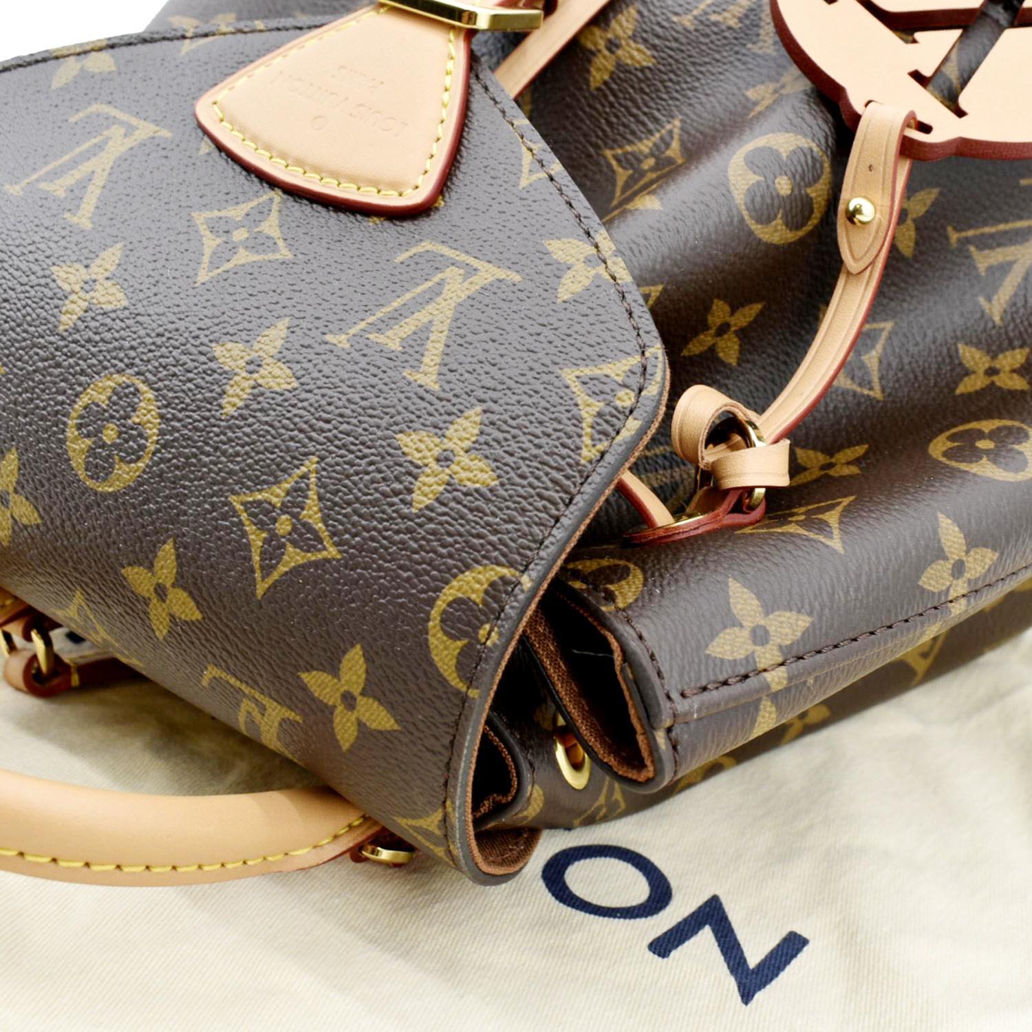 LOUIS VUITTON Montsouris NM PM Monogram Canvas Backpack Bag Brown
