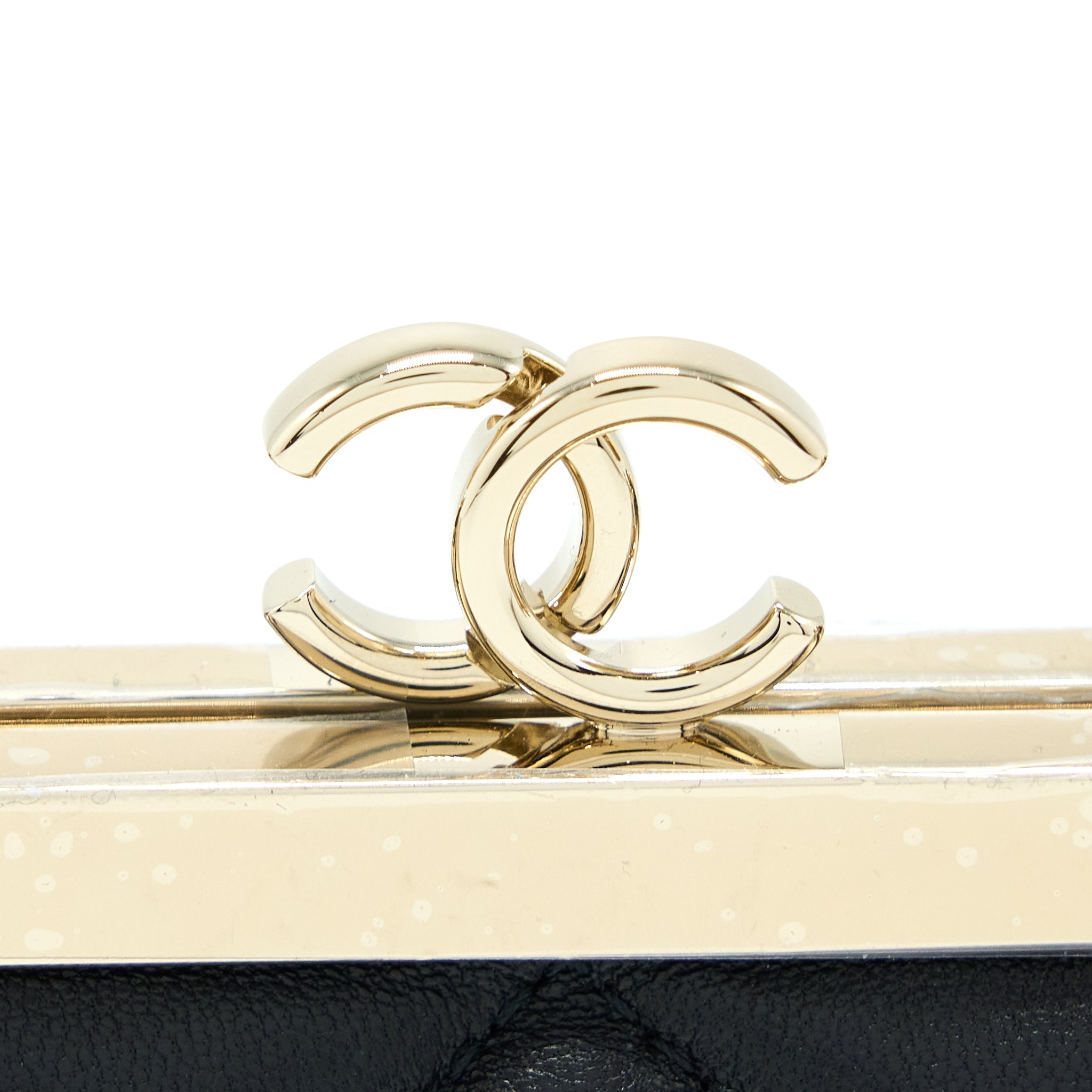 Chanel Mini Clip With Chain Lambskin Black L