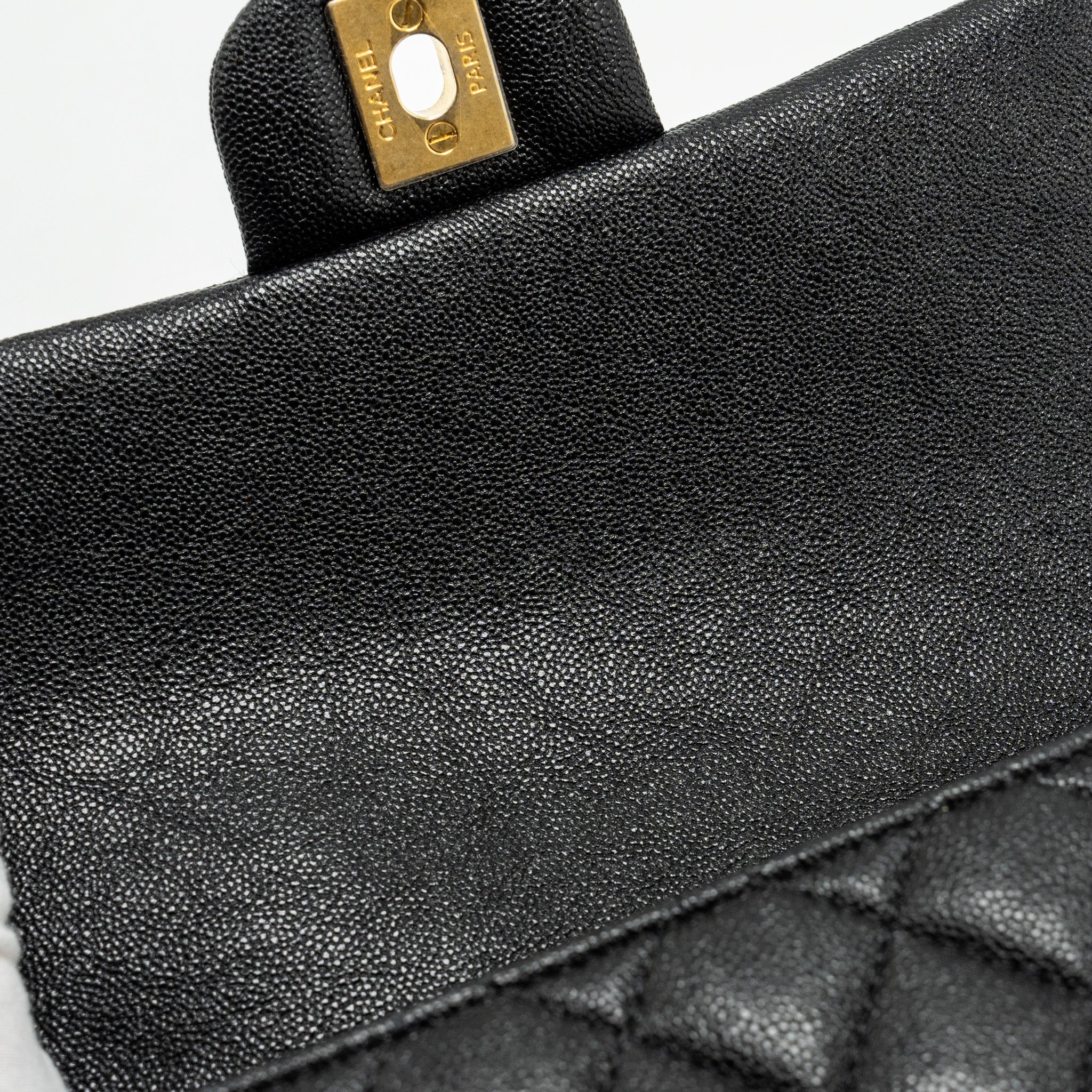 Chanel Top Handle Mini Rectangular Flap Bag Caviar Black
