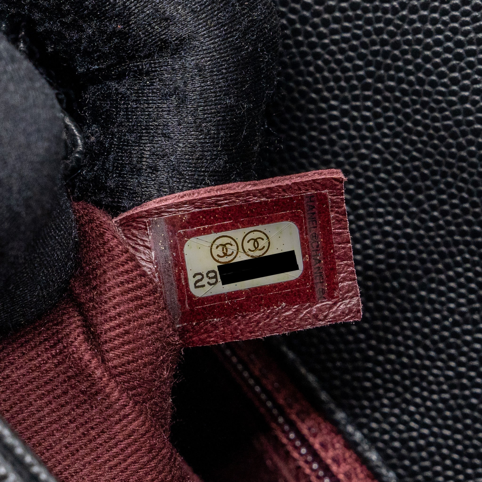 Chanel Small Coco Handle Chevron Caviar Black L