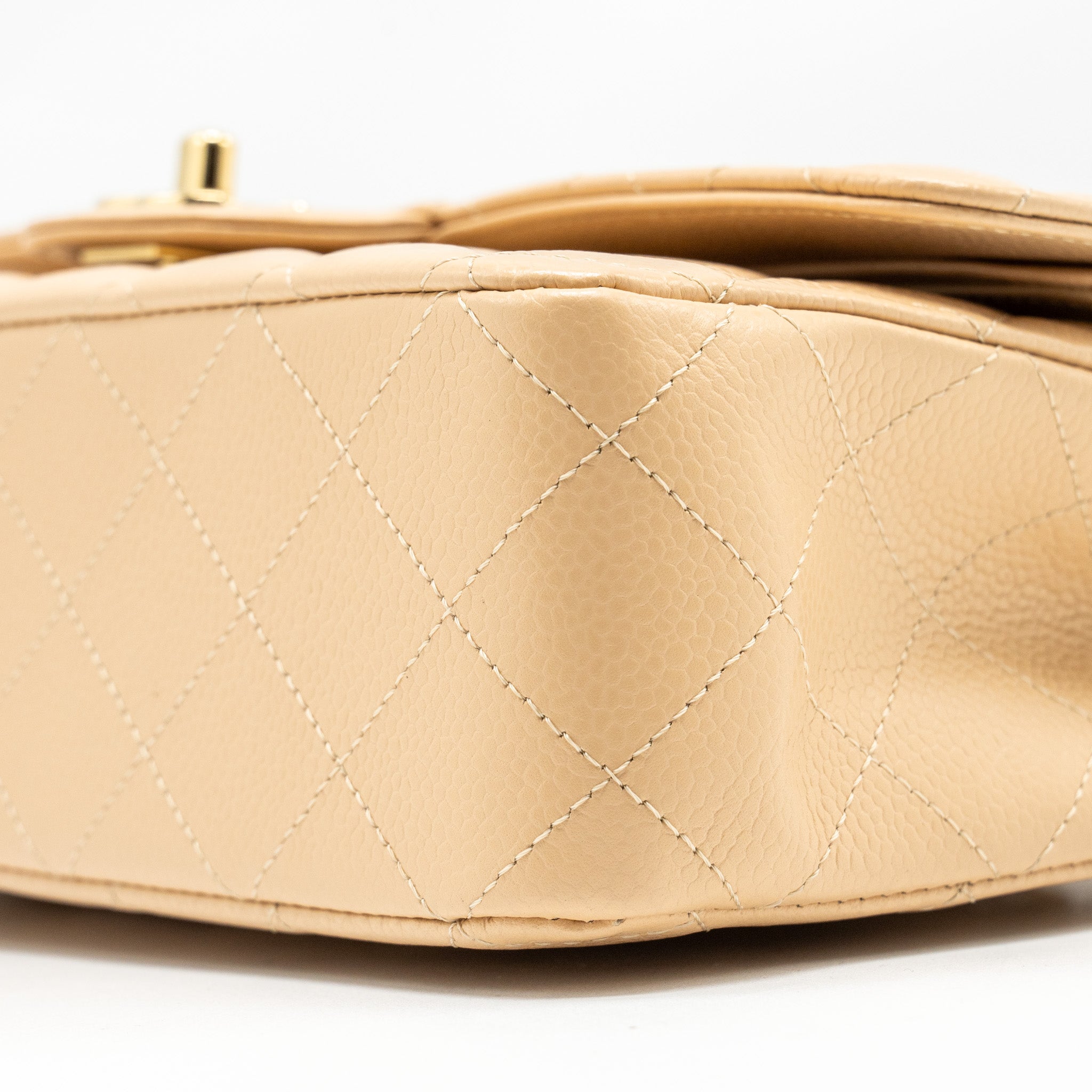 Chanel Medium Classic Double Flap Bag Caviar Beige
