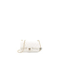 Chanel 23C Pearl Crush Mini Rectangular Flap Bag Lambskin White L (Microchip)