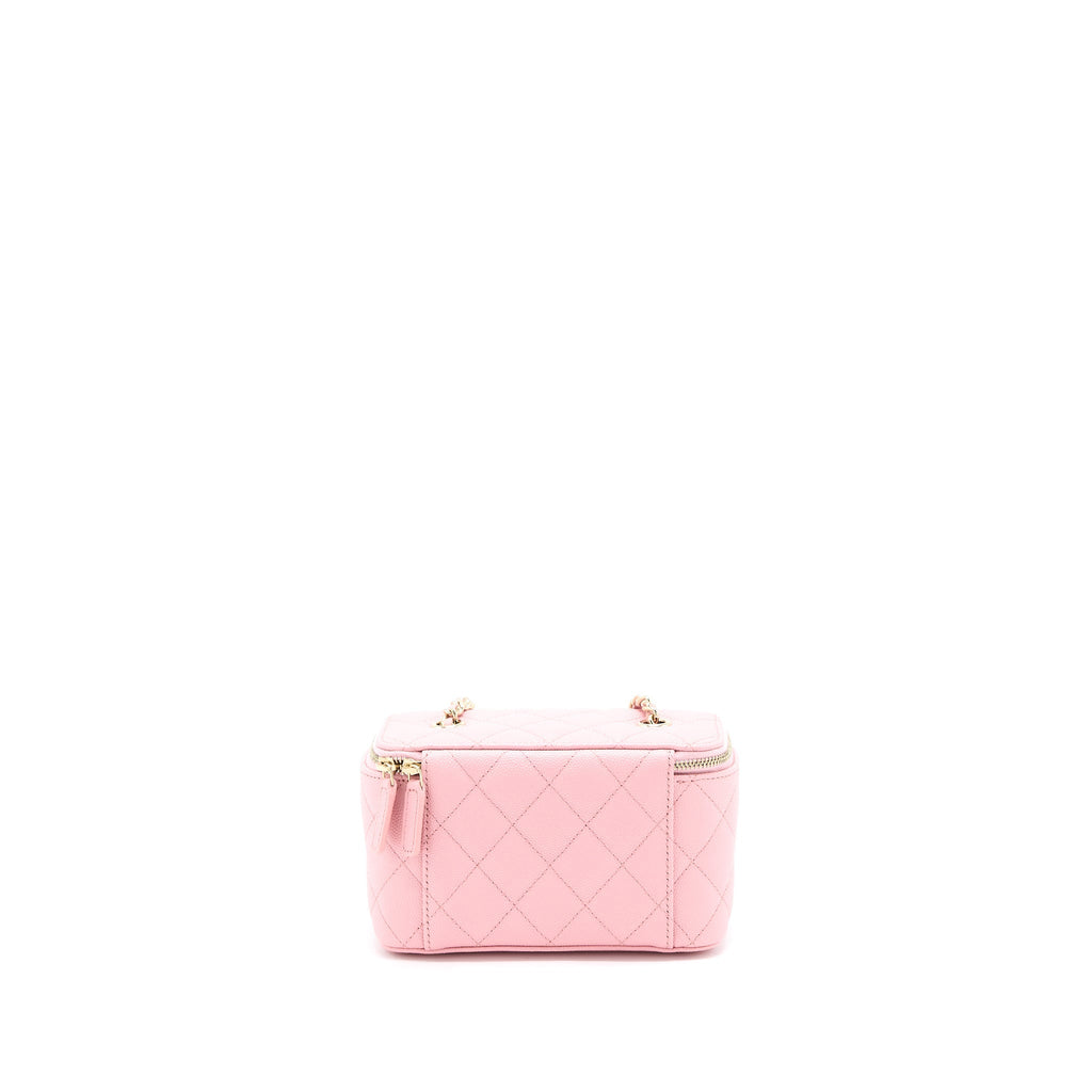 Chanel Long Vanity With Chain Caviar Pink L