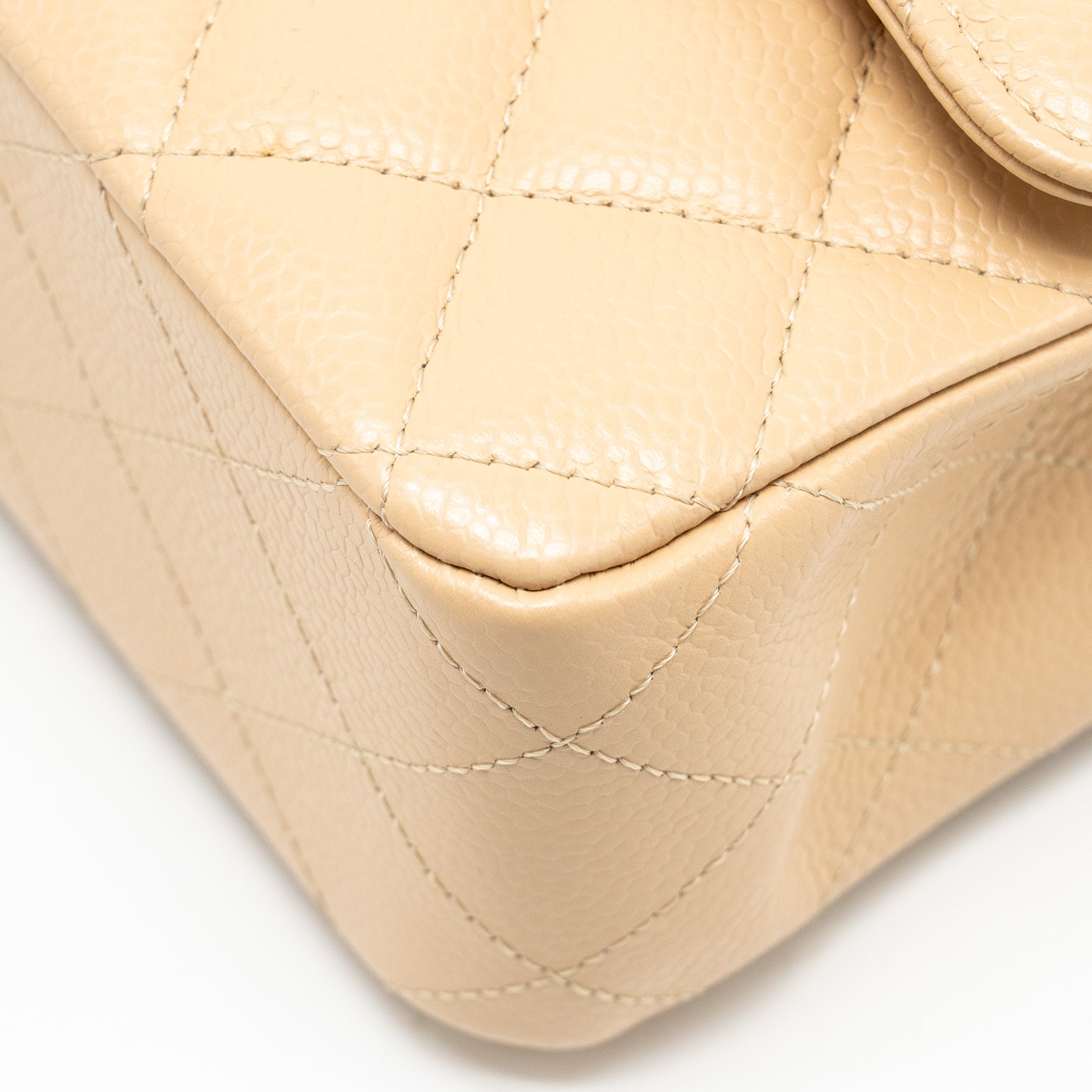 Chanel Medium Classic Double Flap Bag Caviar Beige