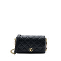 Chanel Quilted Detailed Logo Flap Bag Lambskin Black  (Microchip)