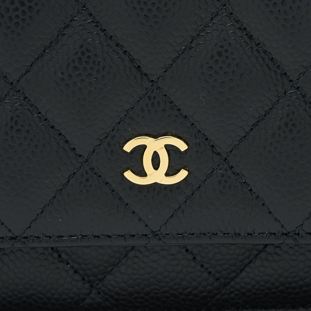 Chanel Classic Wallet on Chain Caviar Black  (Microchip)